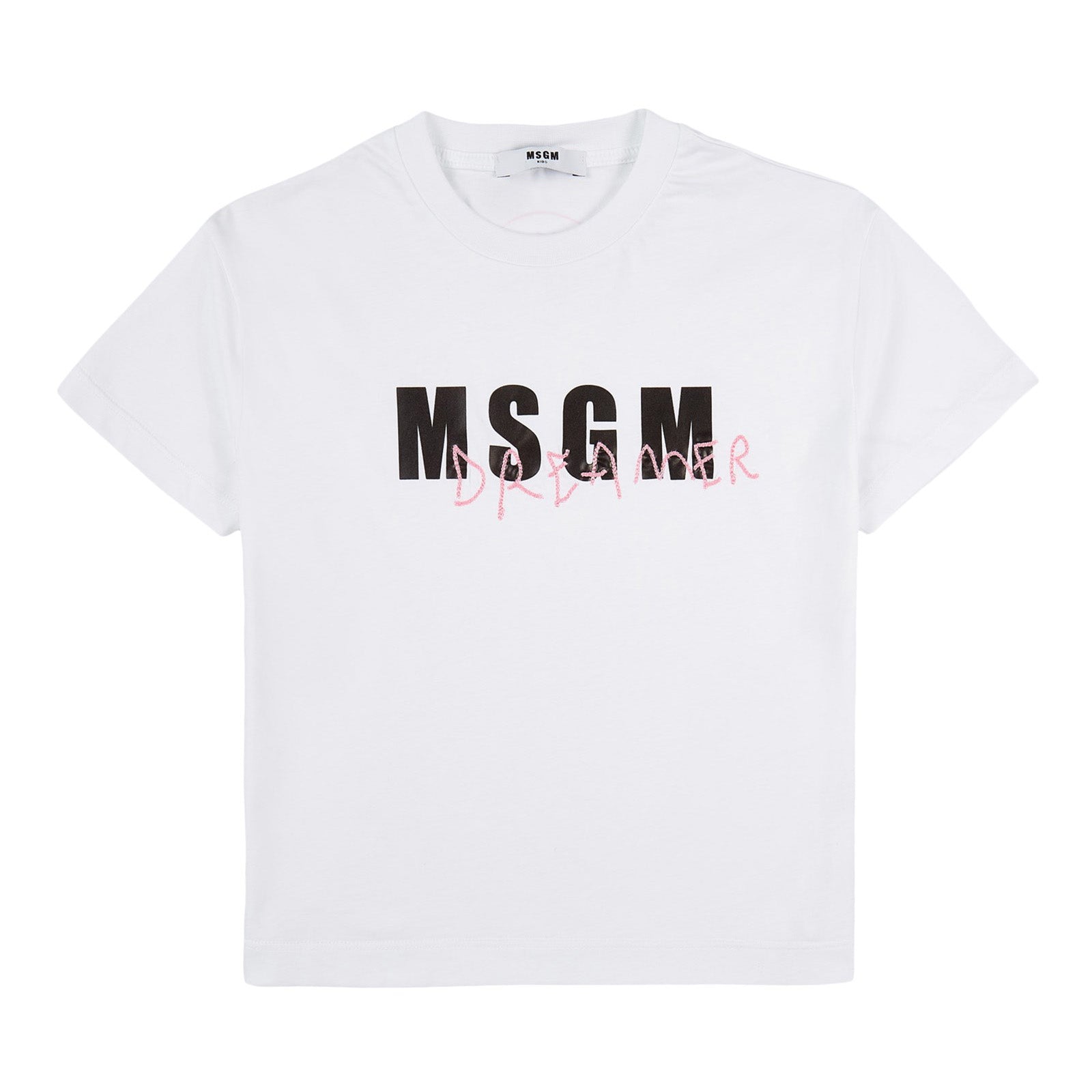 Girls White Logo Cotton T-Shirt