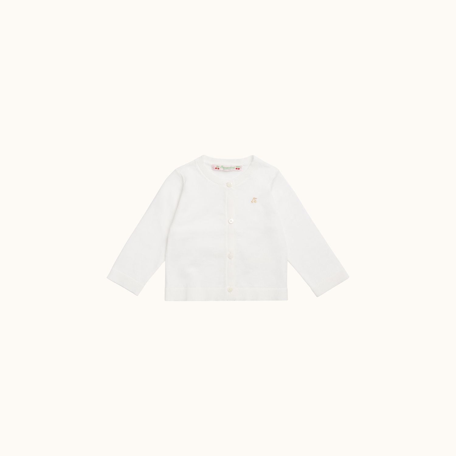 Baby Girls White Cotton Cardigan