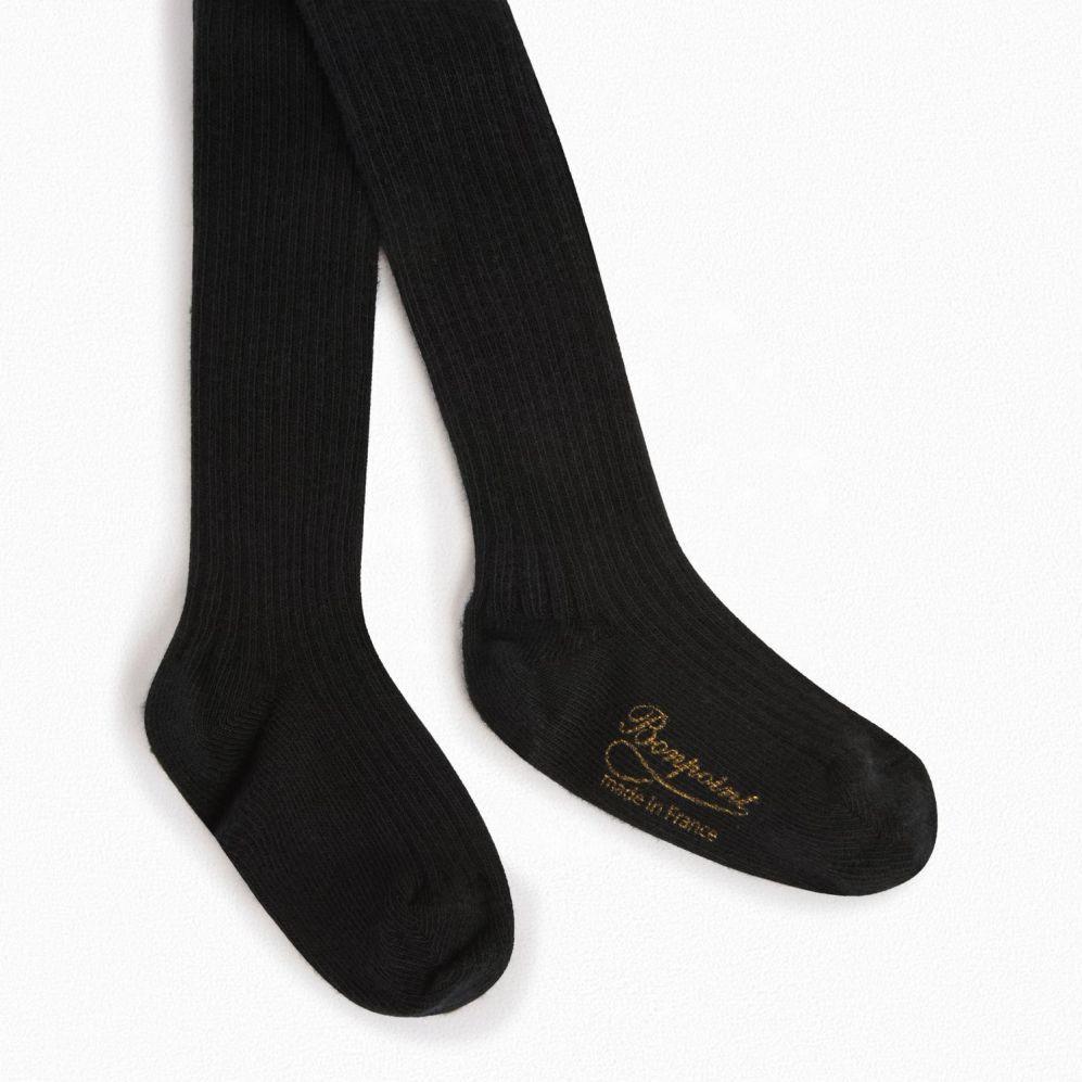 Baby Girls Black Cotton Tights