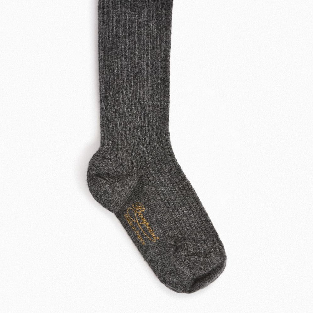 Girls Dark Grey Cotton Tights
