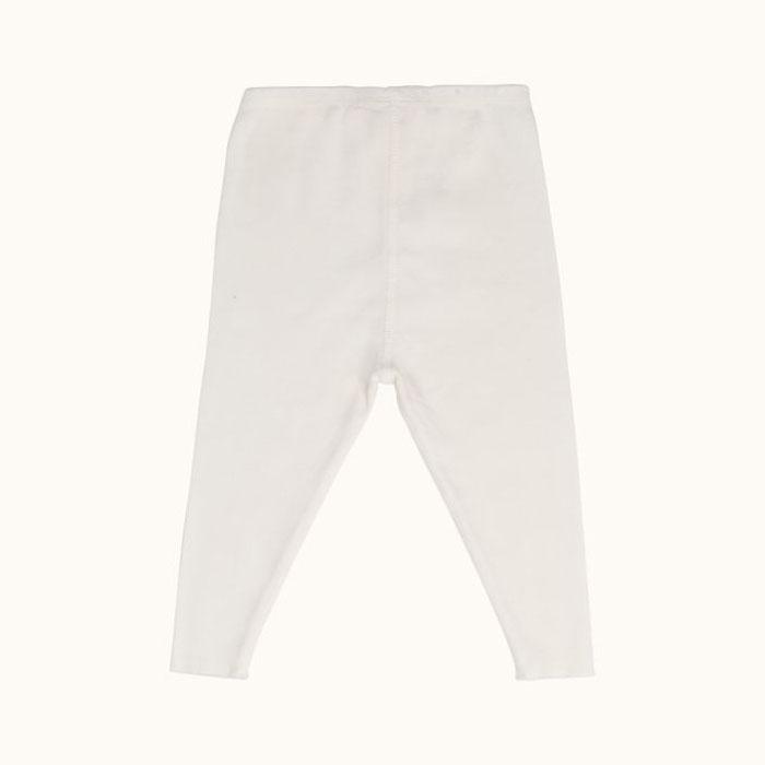 Girls White Cotton Leggings
