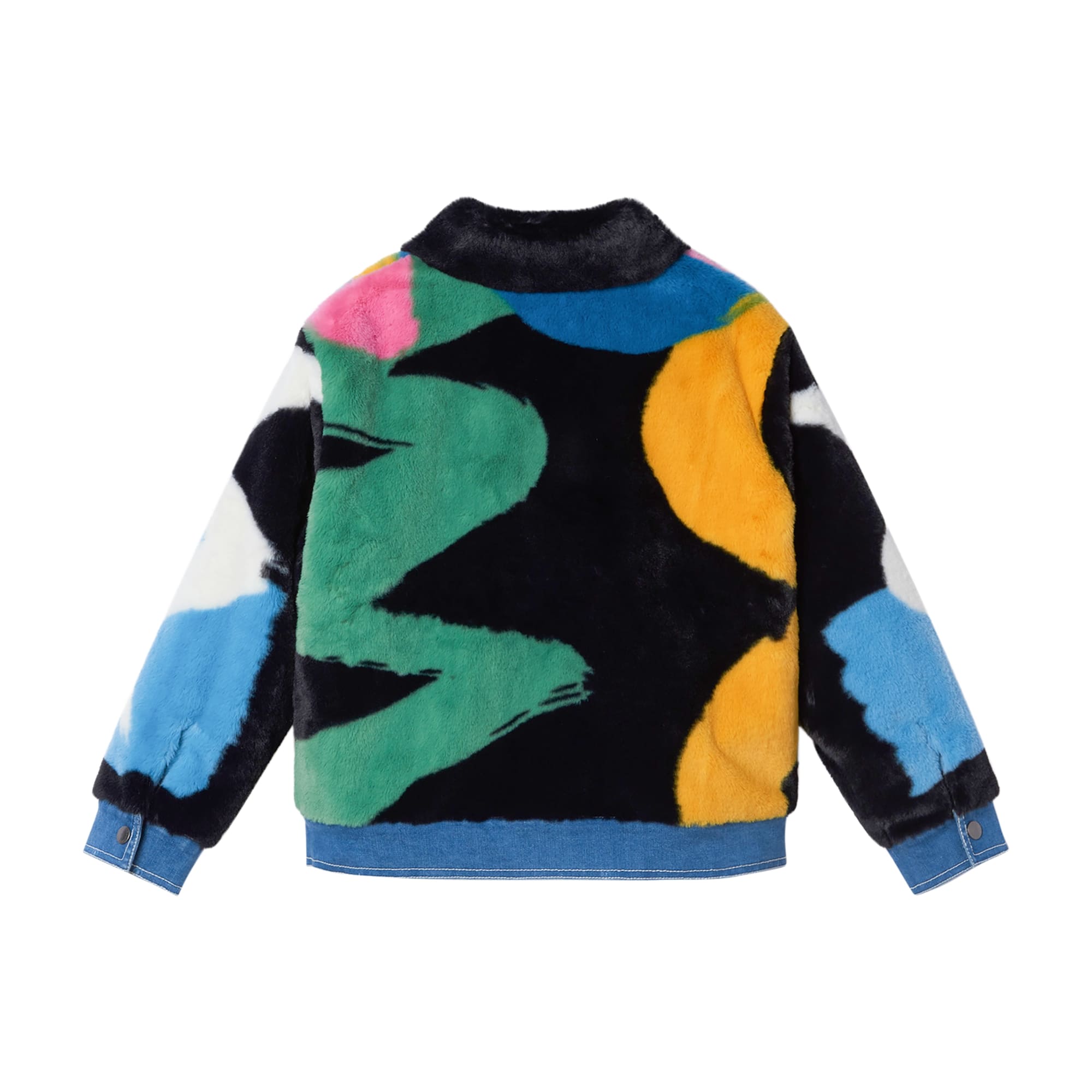Girls Multicolor Fake Fur Jacket