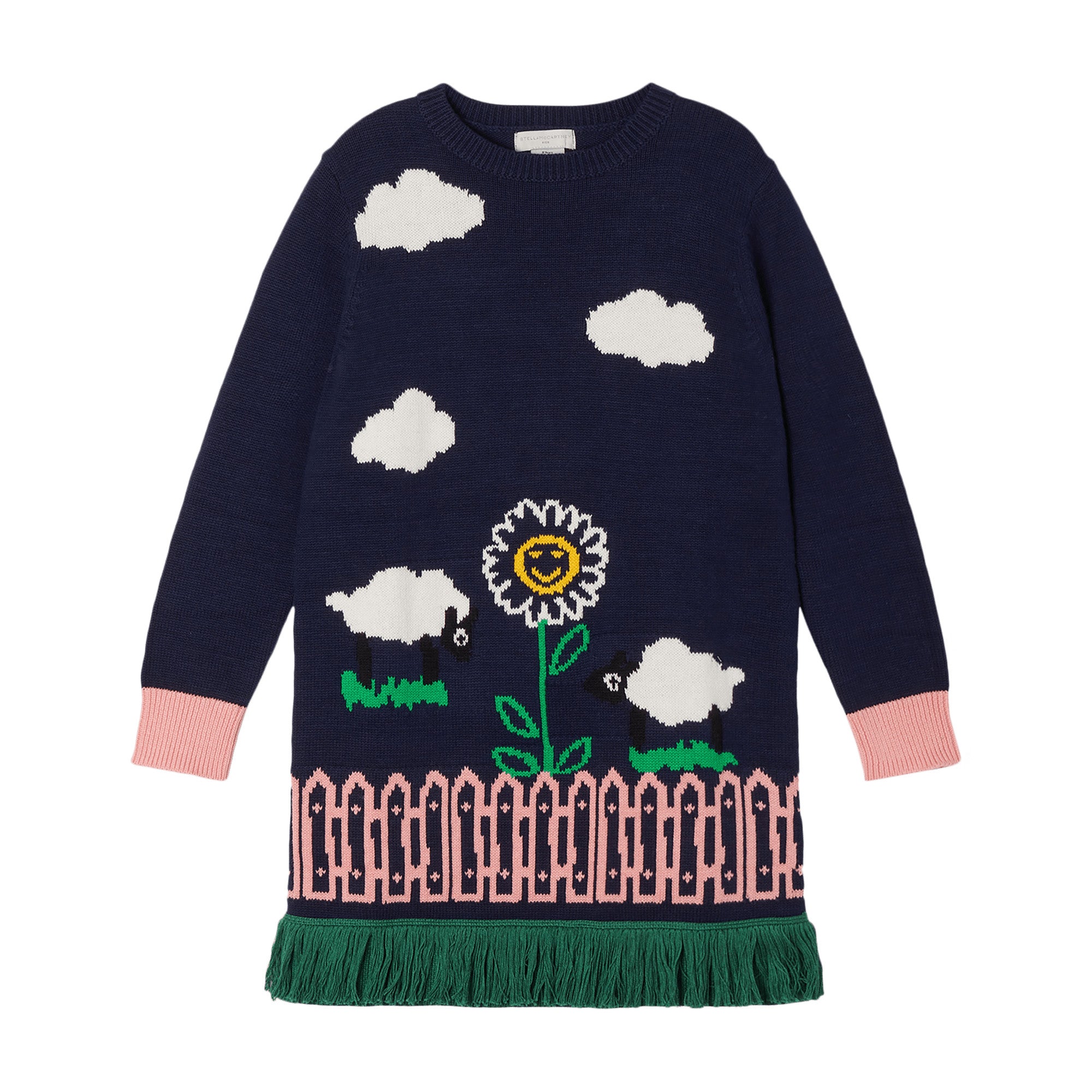Girls Dark Navy Knit Dress