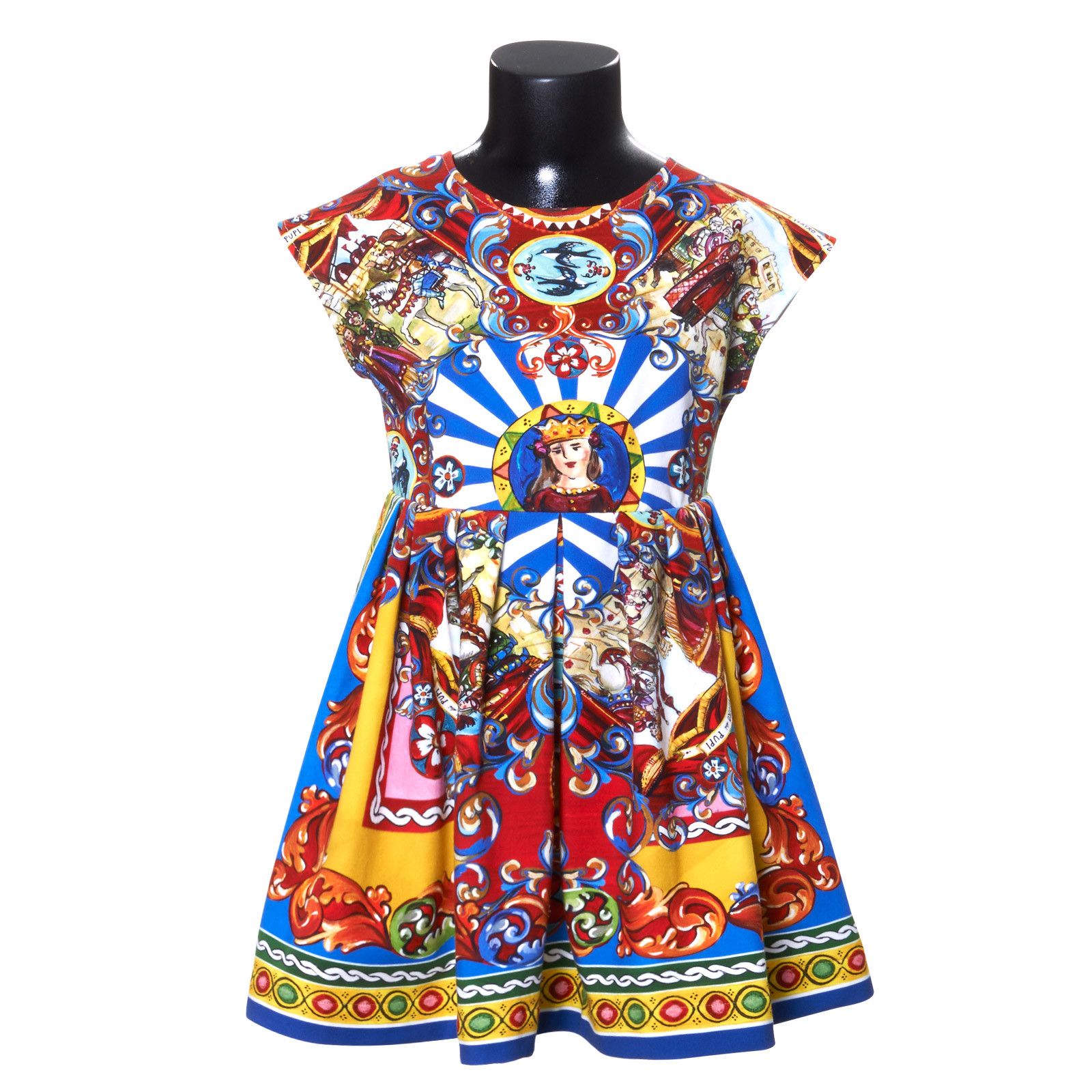 Girls Multicolor Teatro Pupi Printed Dress - CÉMAROSE | Children's Fashion Store - 1