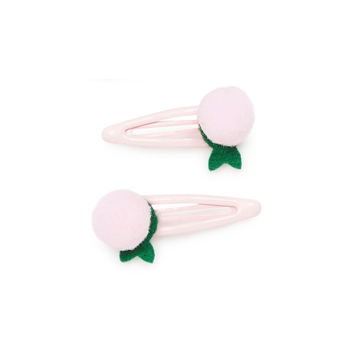 Girls Pink Pompom Hair Clips