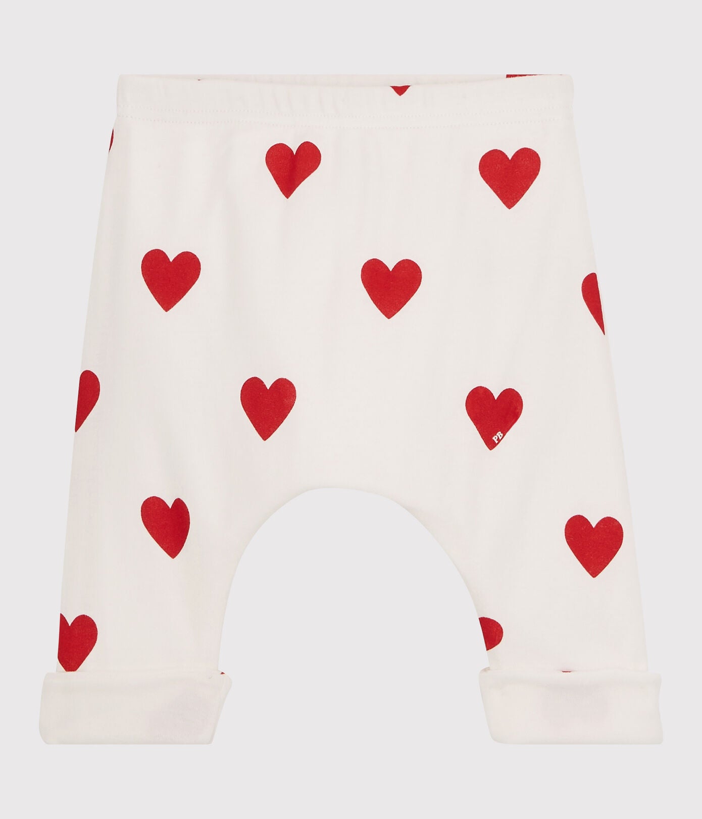 Baby Girls White Hearts Cotton Trousers