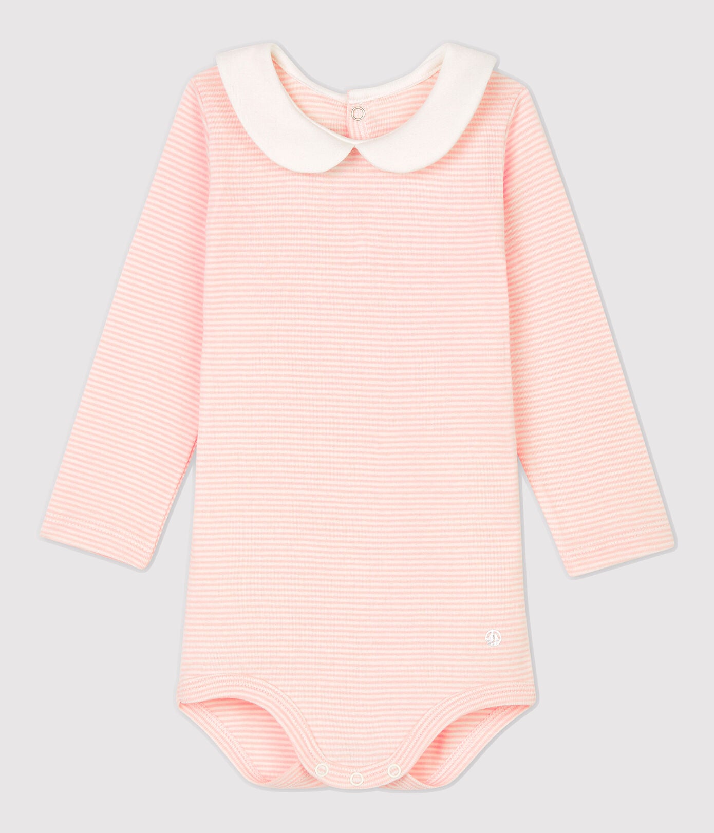 Baby Girls Pink Stripes Cotton Babysuit