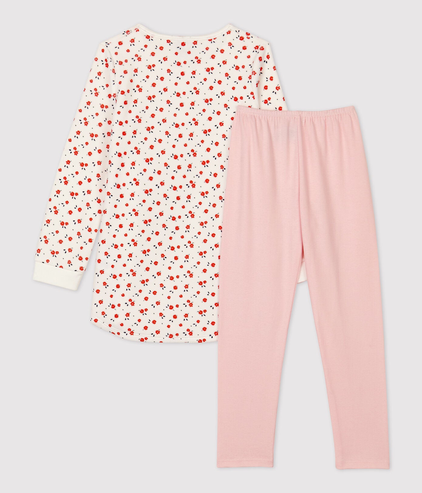 Girls Pink Floral Cotton Nightwear Set