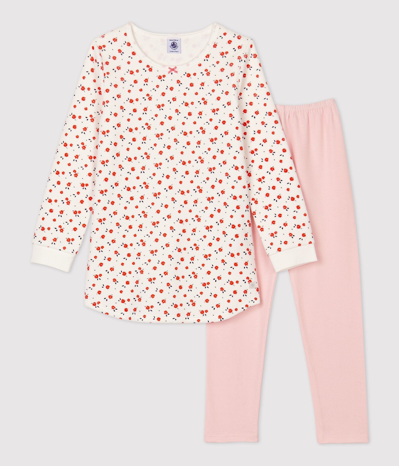 Girls Pink Floral Cotton Nightwear Set