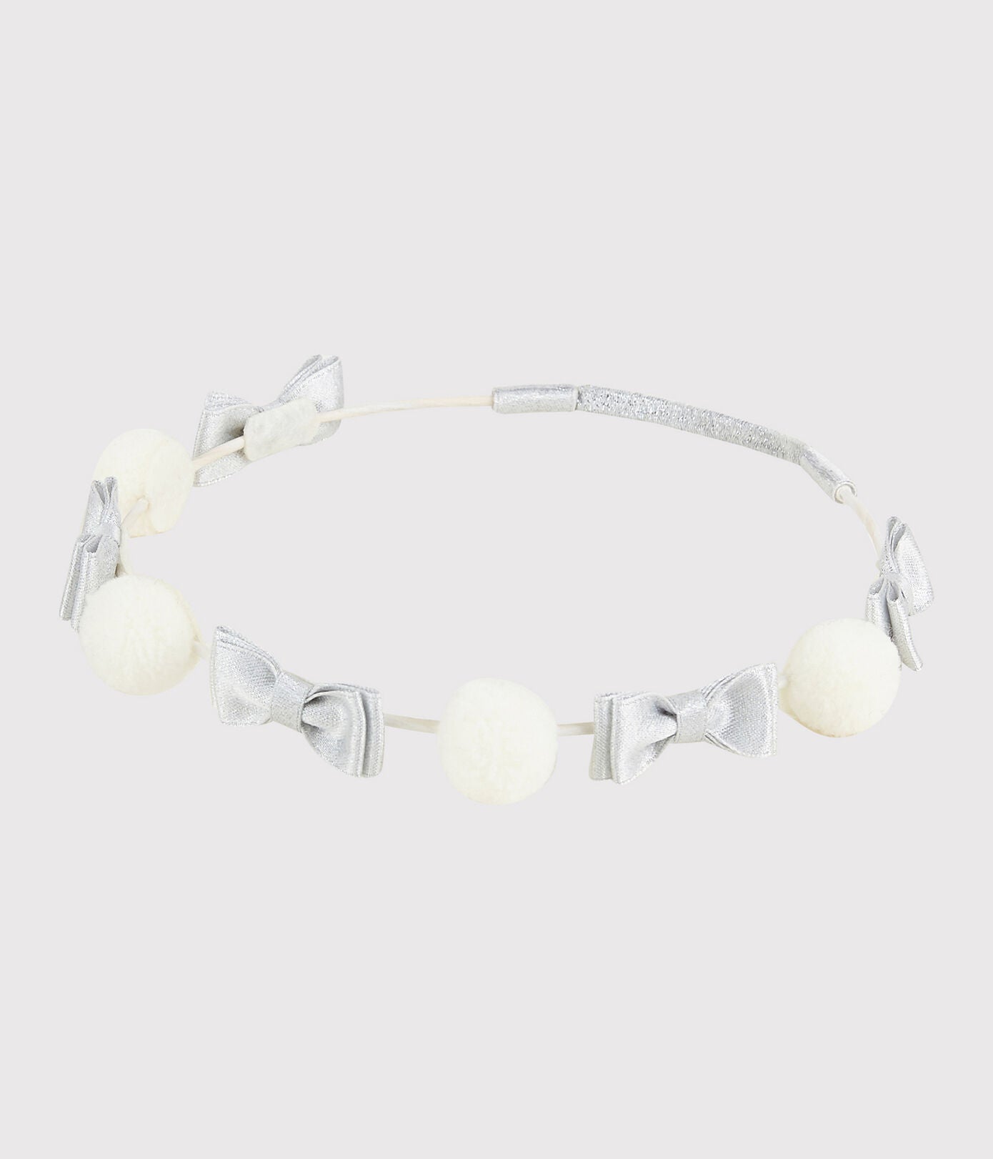 Girls Silver Pompom Hair Accessories