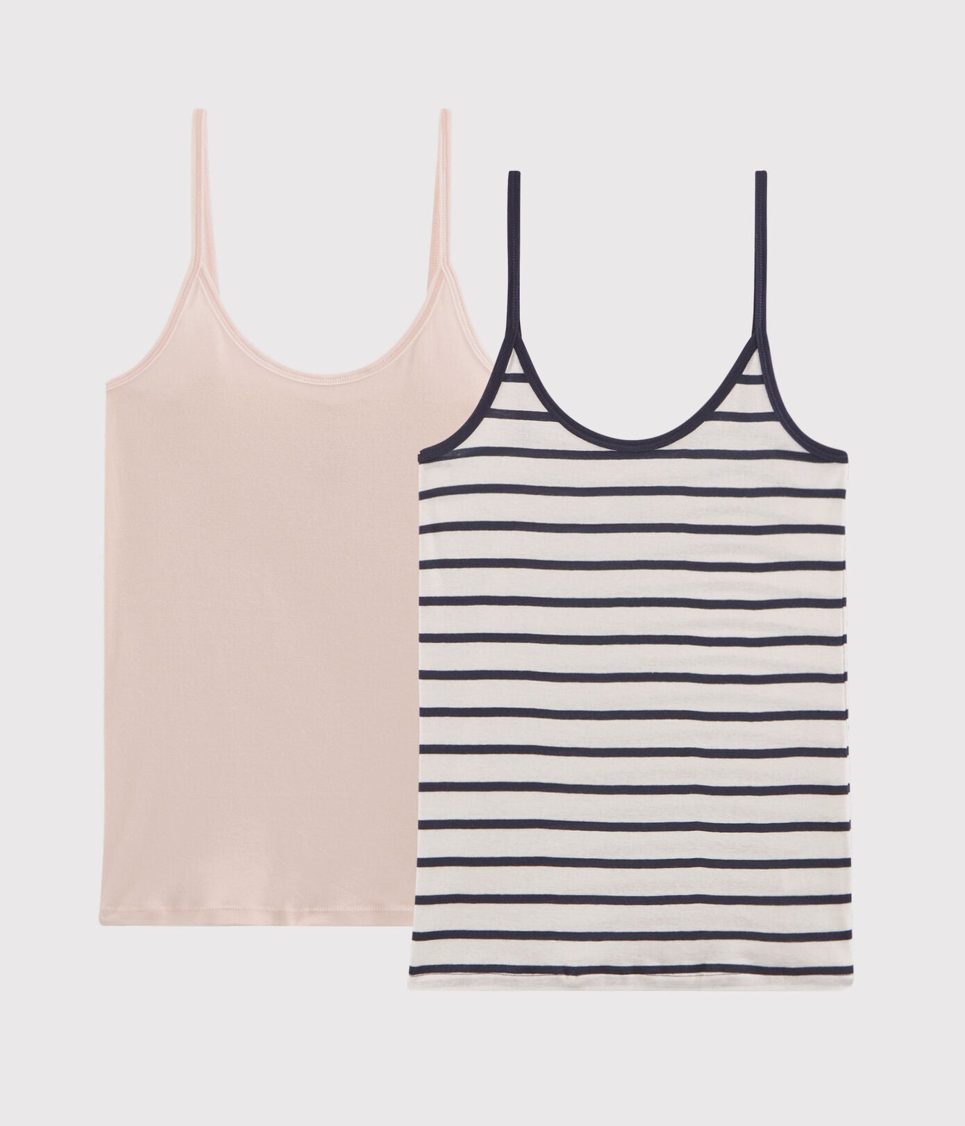 Girls Pink & Black Cotton Vest Set (2 Pack)