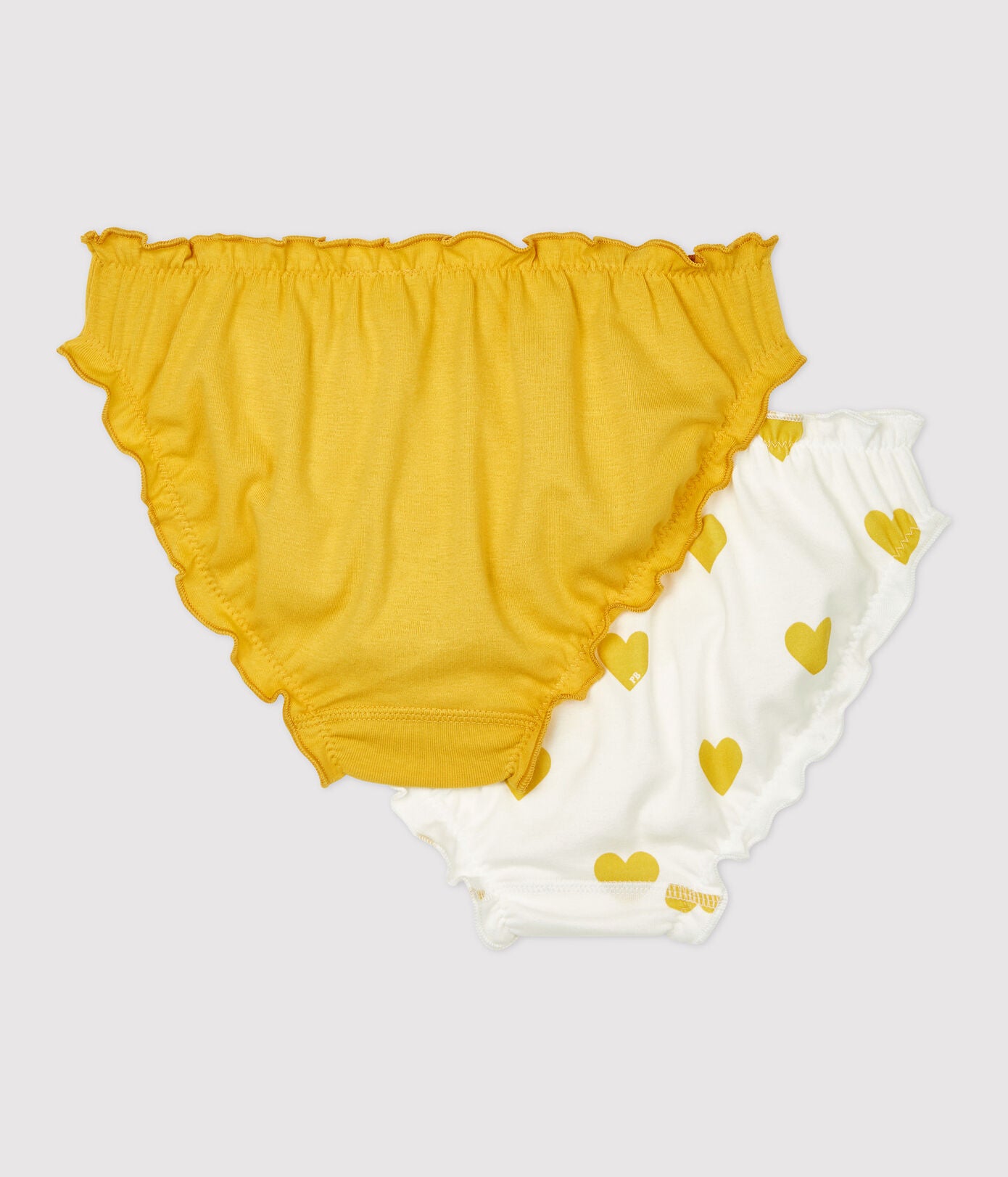 Girls White & Yellow Cotton Underwear Set (2 Pack)