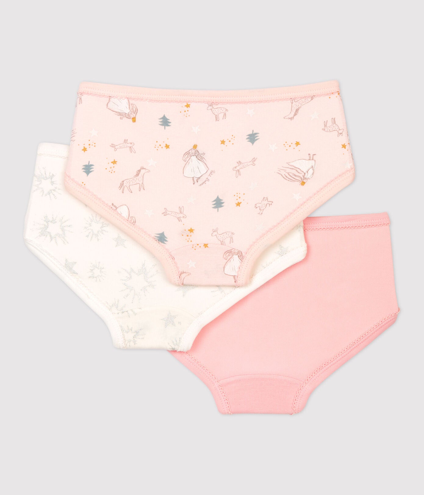 Girls Multicolor Cotton Underwear Set(3 Pack)