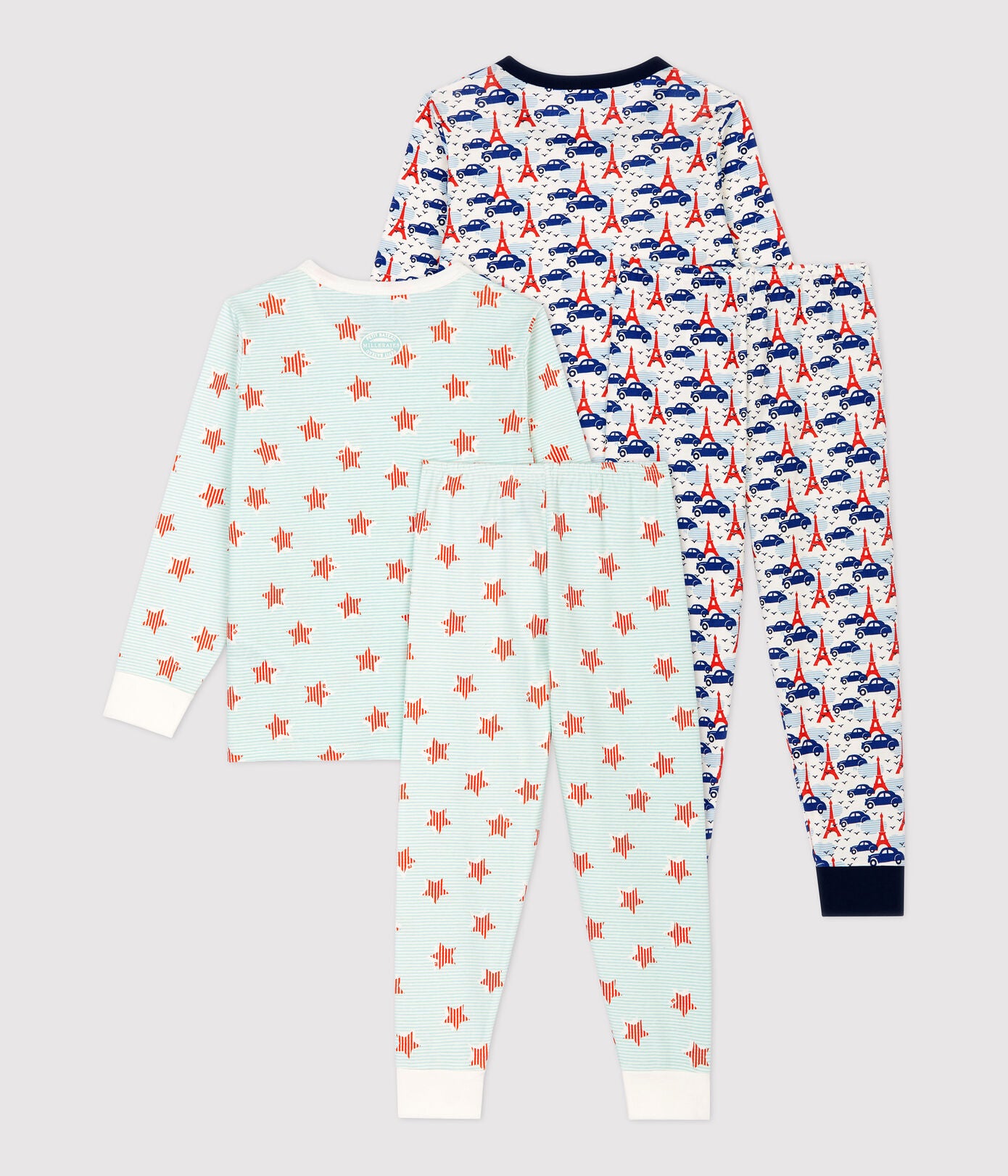 Boys Navy Printed Cotton Nightwear Set (2 Pack)