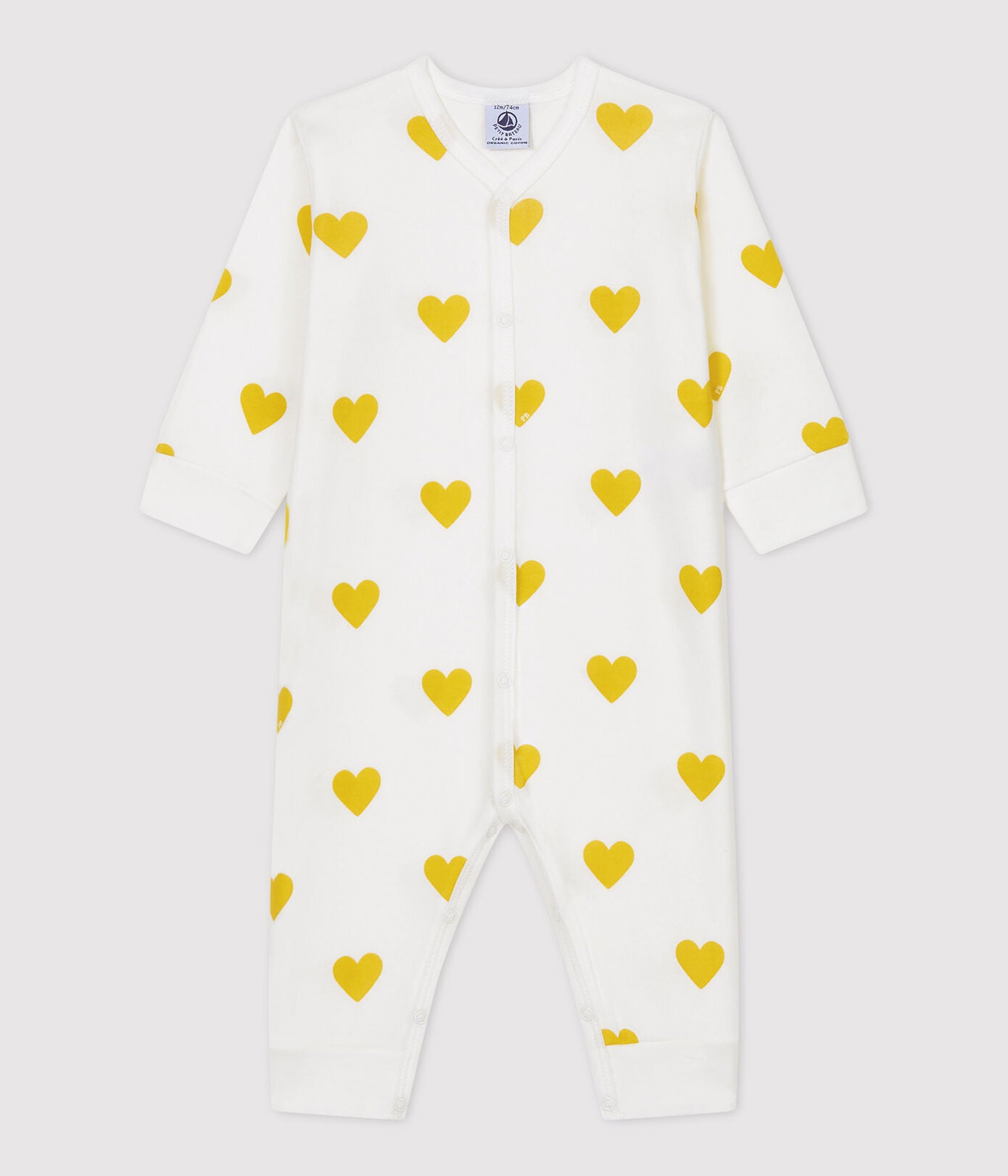 Baby Girls Yellow Heart Cotton Babysuit