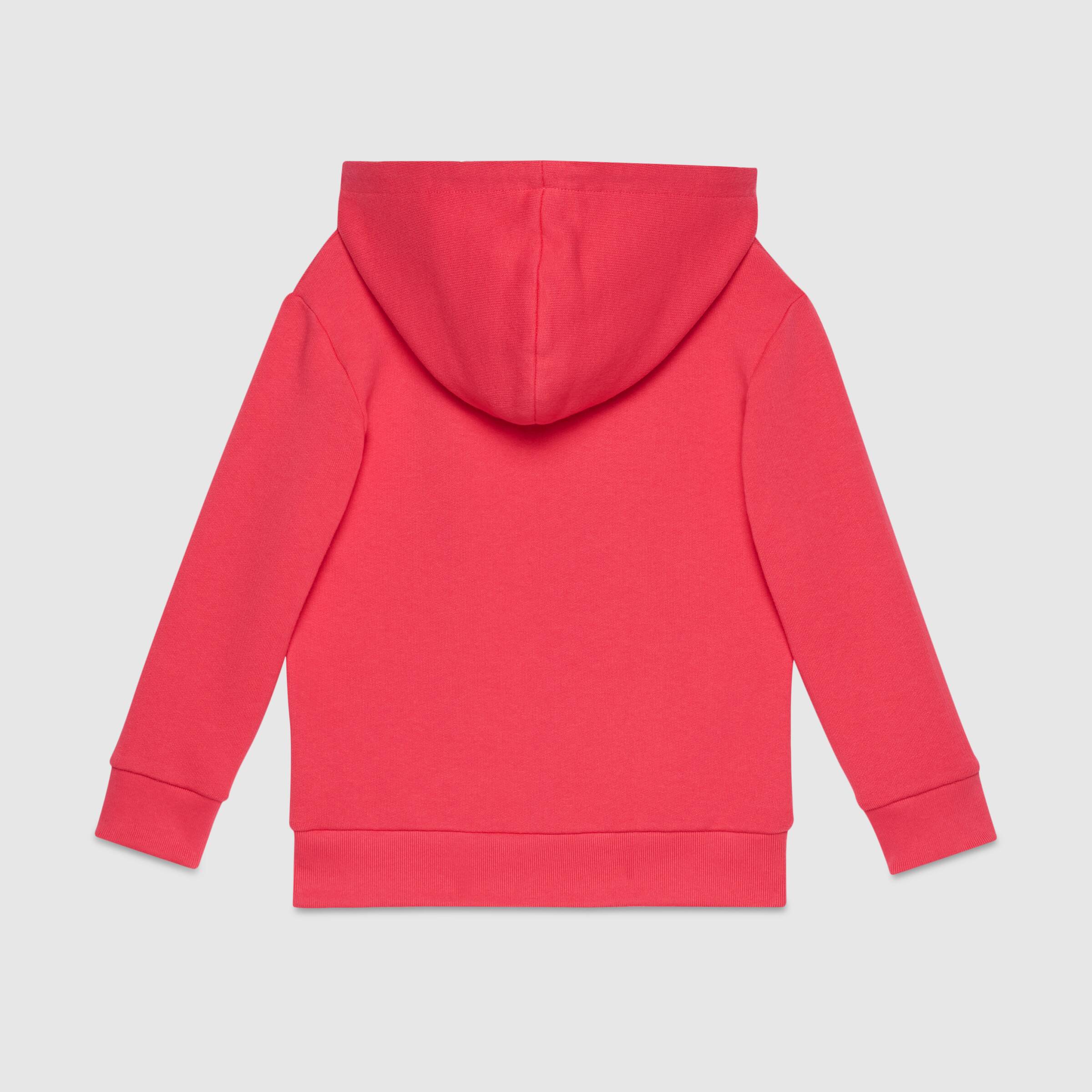 Girls Pink Logo Hooded Cotton Sweatshirt
