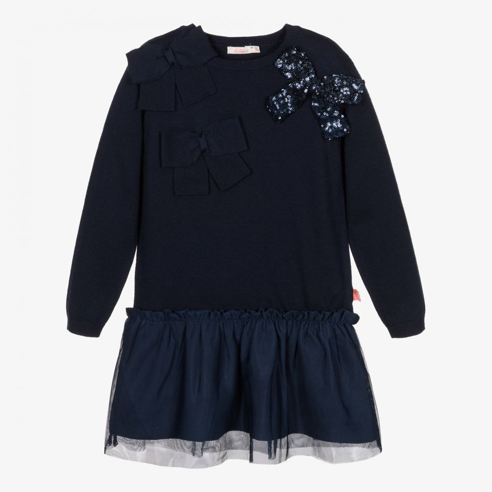 Girls Navy Bow-knot Dress