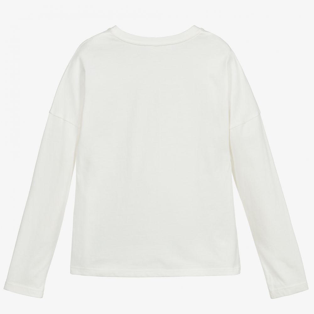 Girls White Logo Top