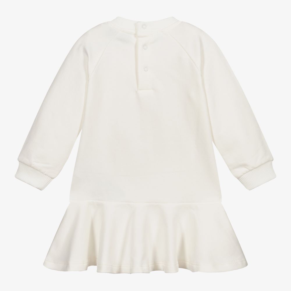Baby Girls White Logo Cotton Dress