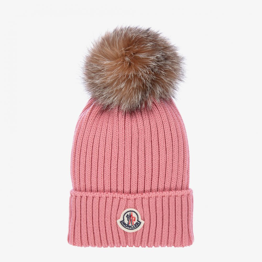 Girls Pink Logo Wool Hat