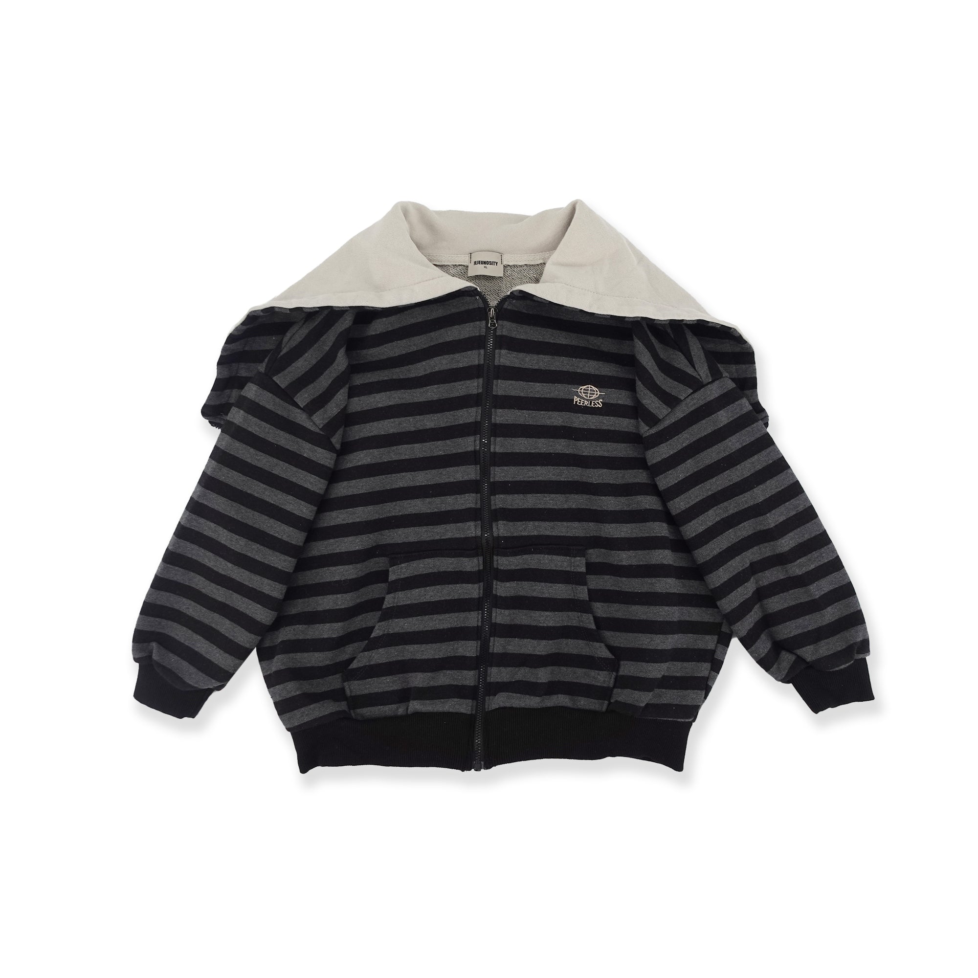 Boys & Girls Navy Stripes Zip-Up Top