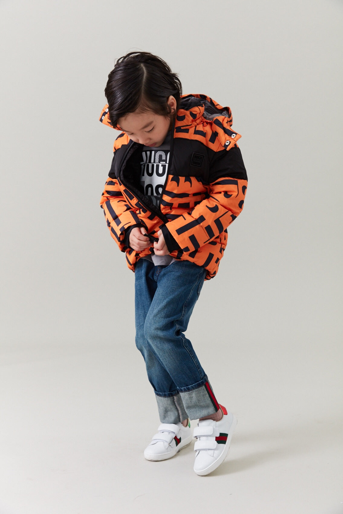 Boys Orange Padded Down Jacket