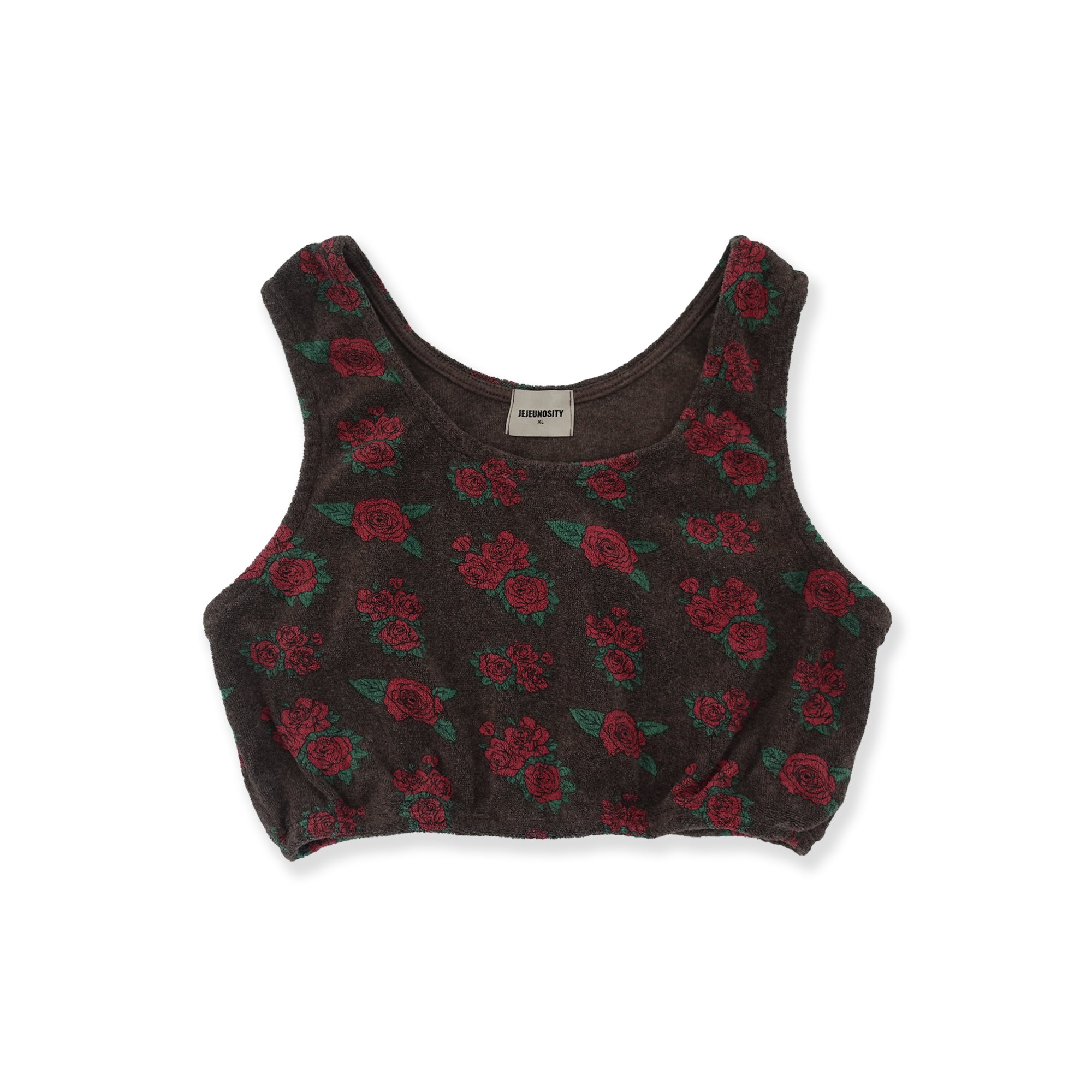 Girls Brown Flowers Cotton T-Shirt