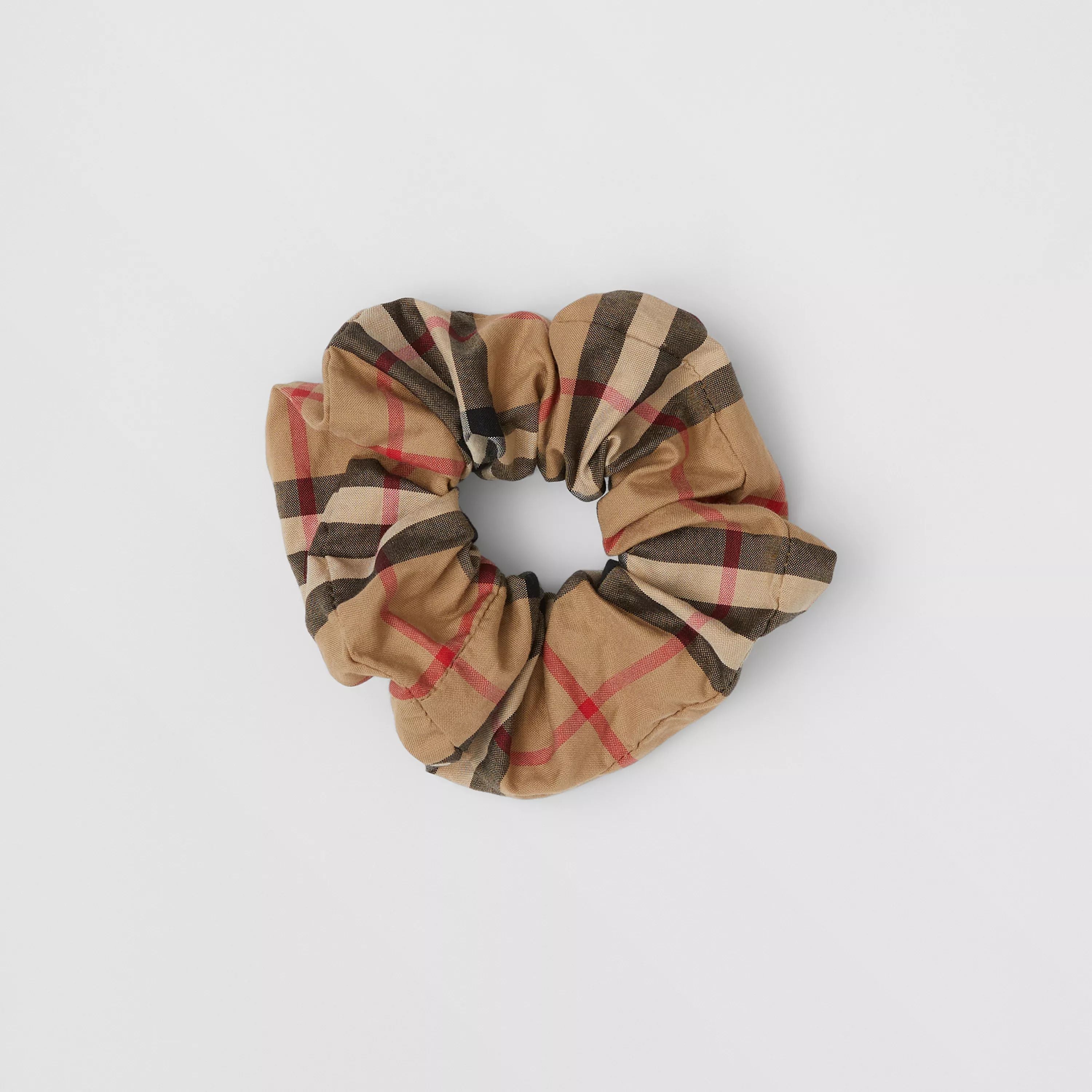 Girls Beige Check Hair Ring