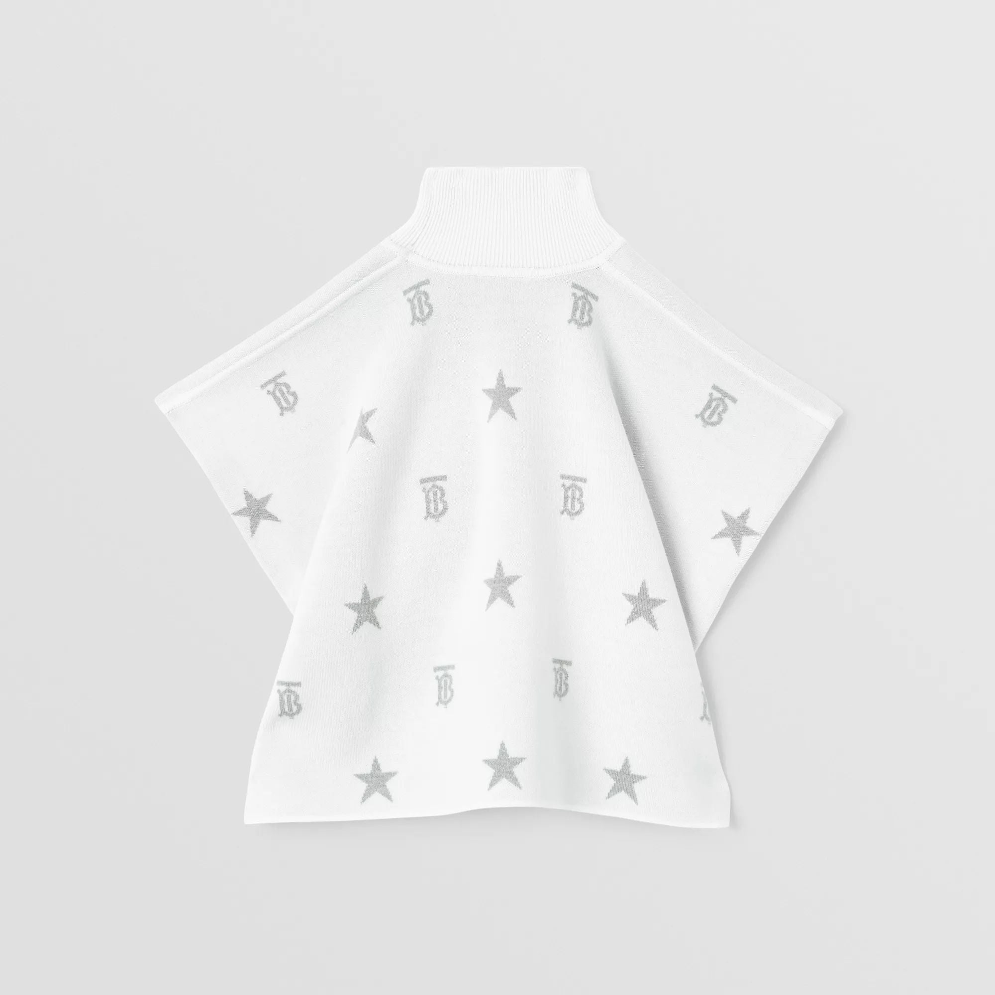 Girls White Wool Knitted Poncho