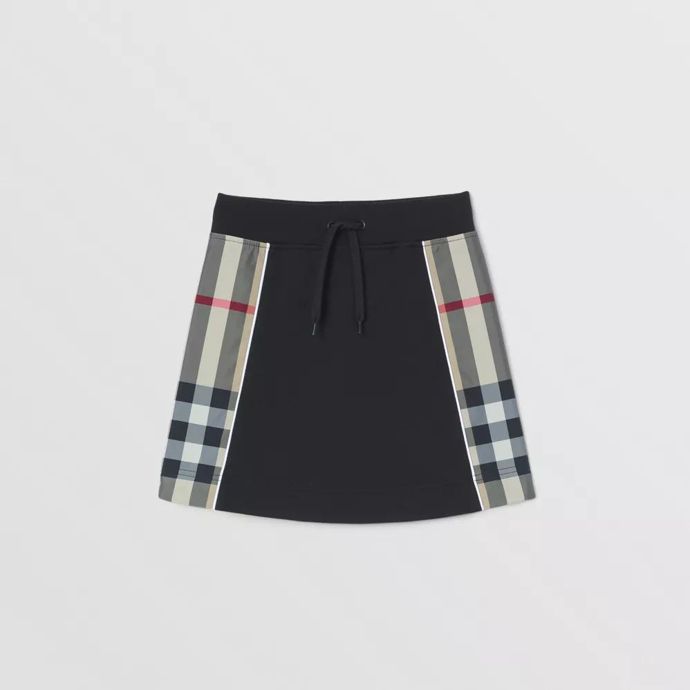Girls Black Logo Cotton Skirt