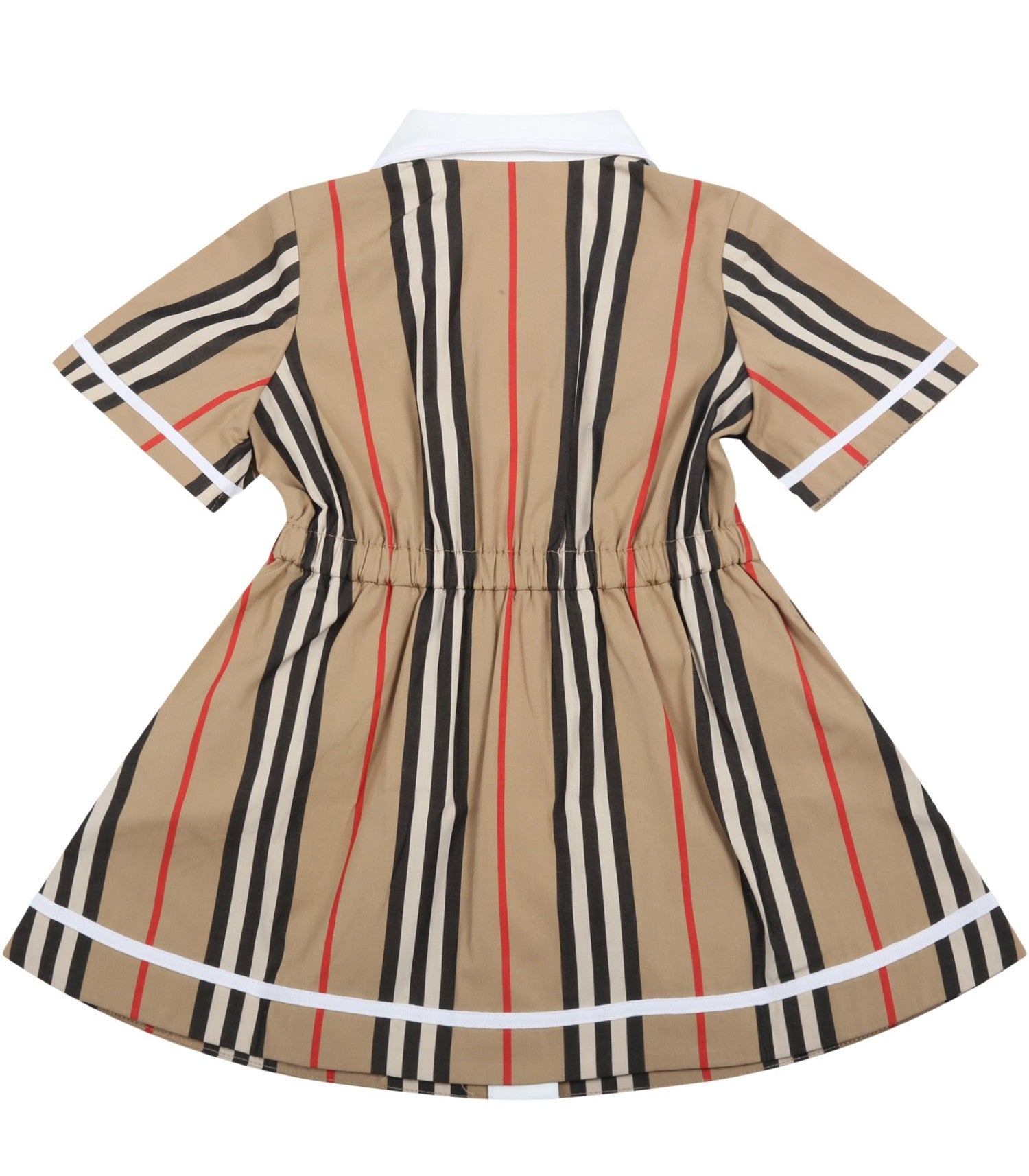 Baby Girls Beige Stripe Cotton Dress