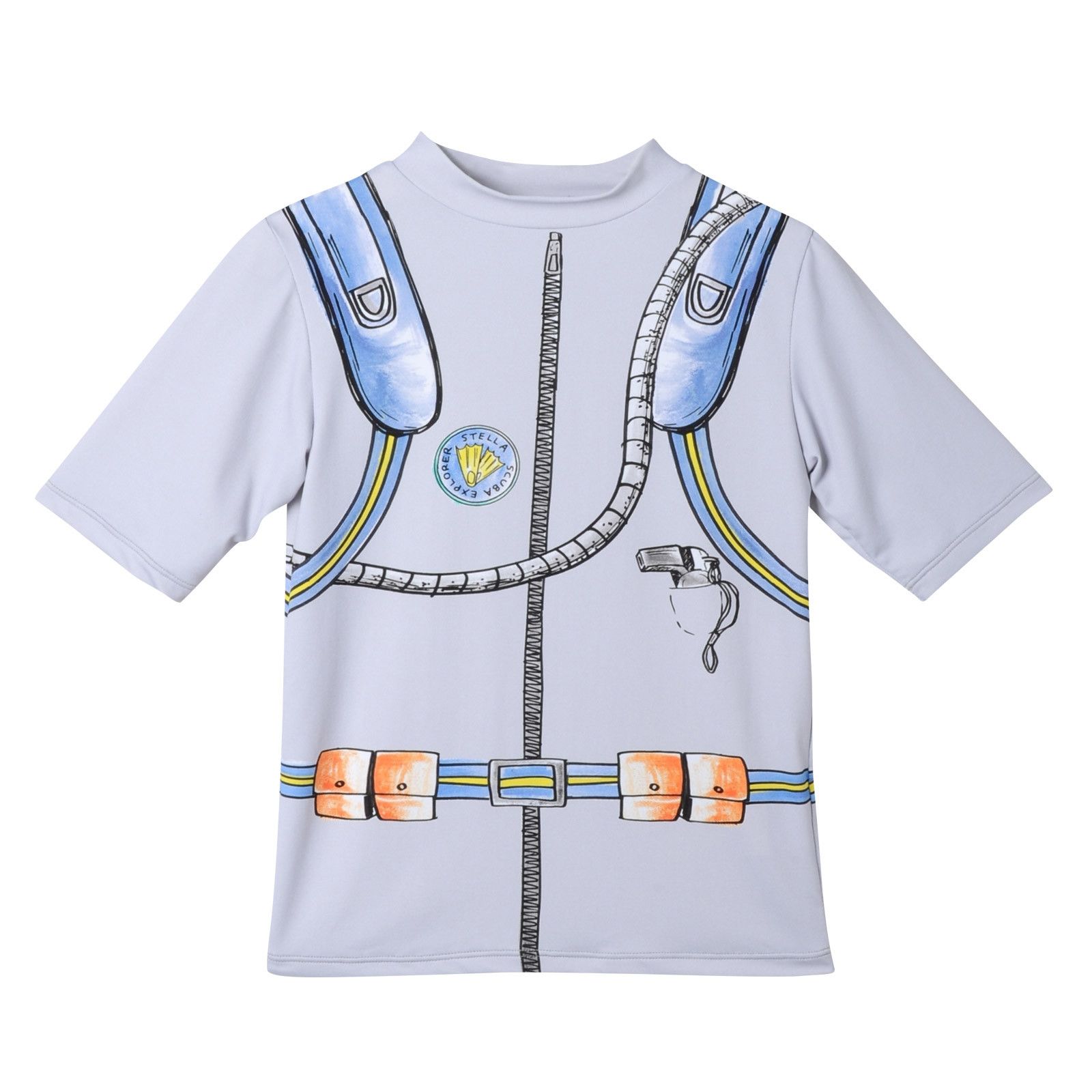 Boys Grey Belt Printed Trims Swimsuits - CÉMAROSE | Children's Fashion Store - 1