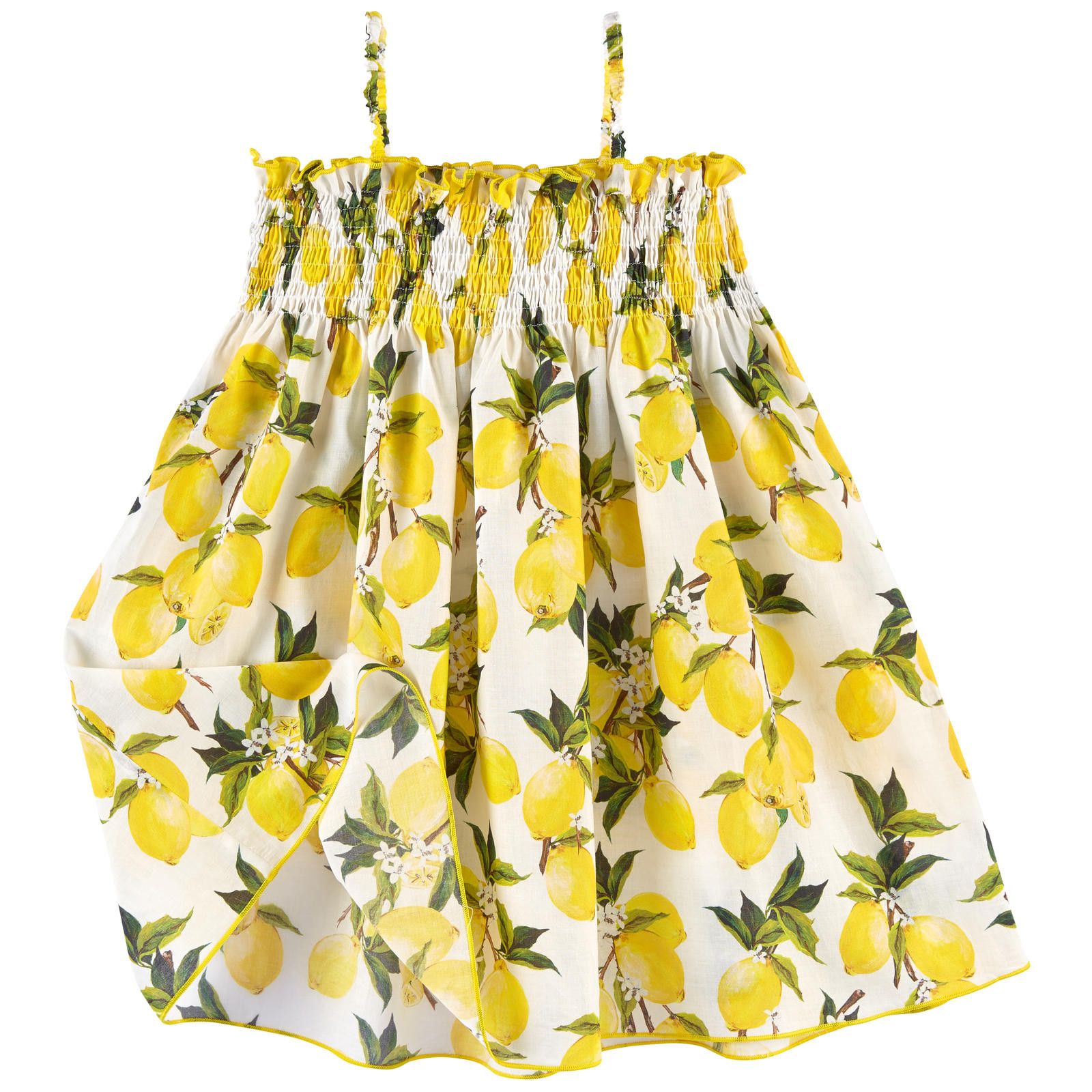 Girls White Lemons Printed Backless Dress - CÉMAROSE | Children's Fashion Store - 1