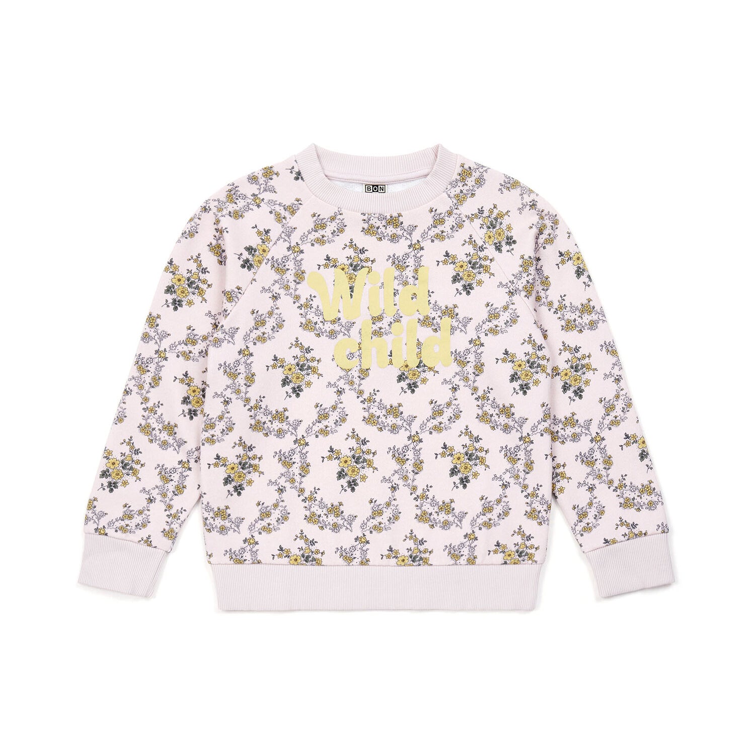 Girls Pink Printed Cotton Sweatshirt