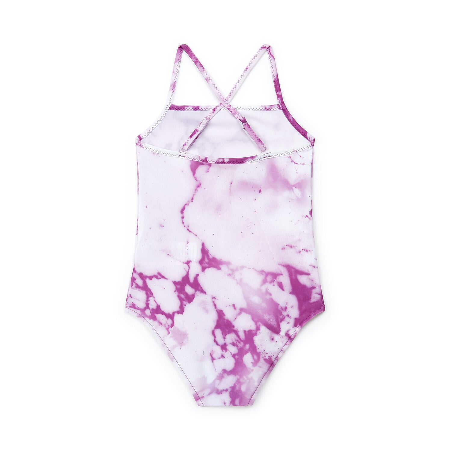 Girls Pink Watercolor Swimsuit