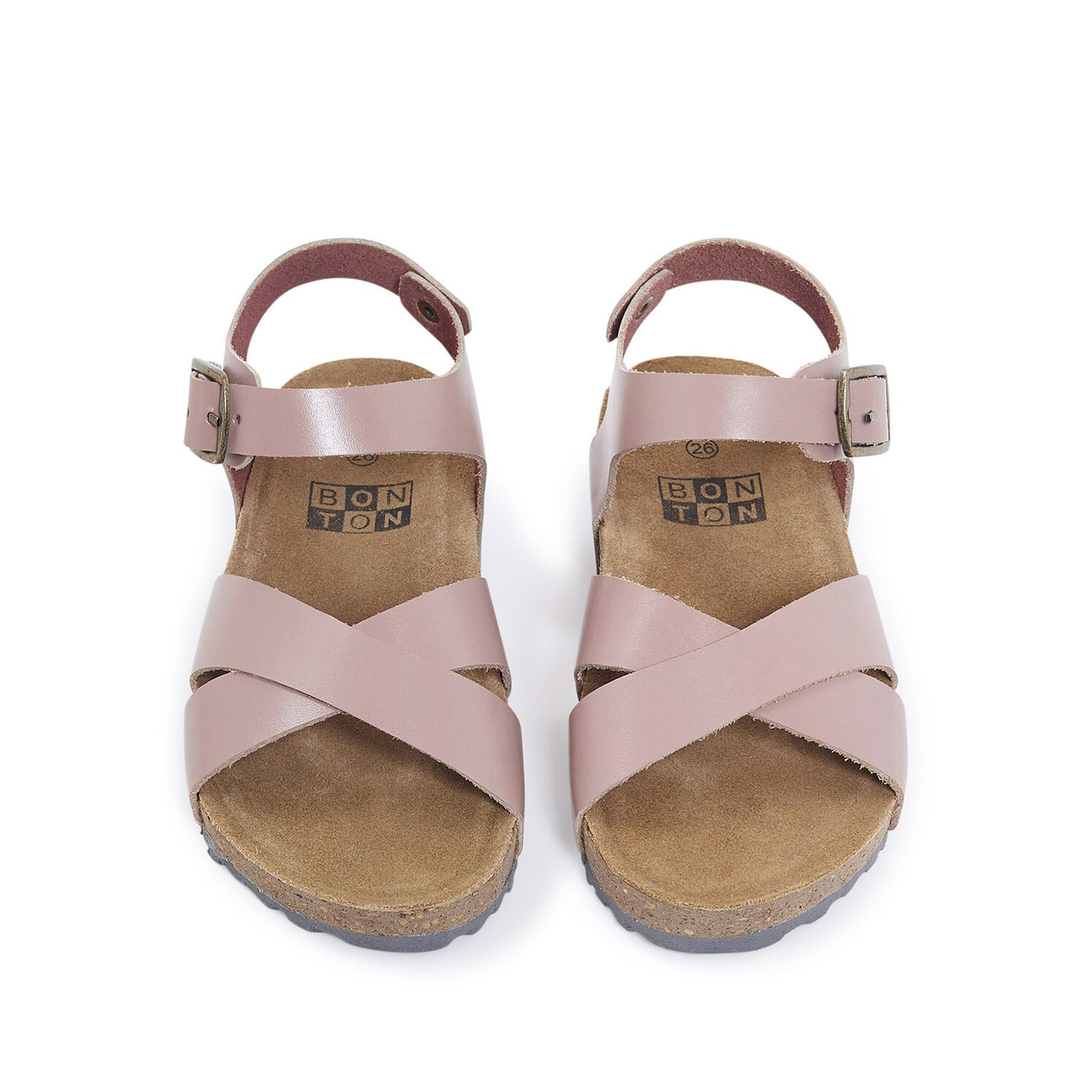 Girls Pink Leather Sandals