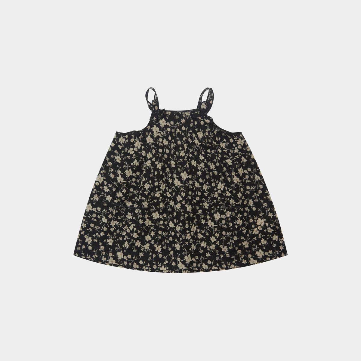 Baby Girls Black Floral Cotton Dress