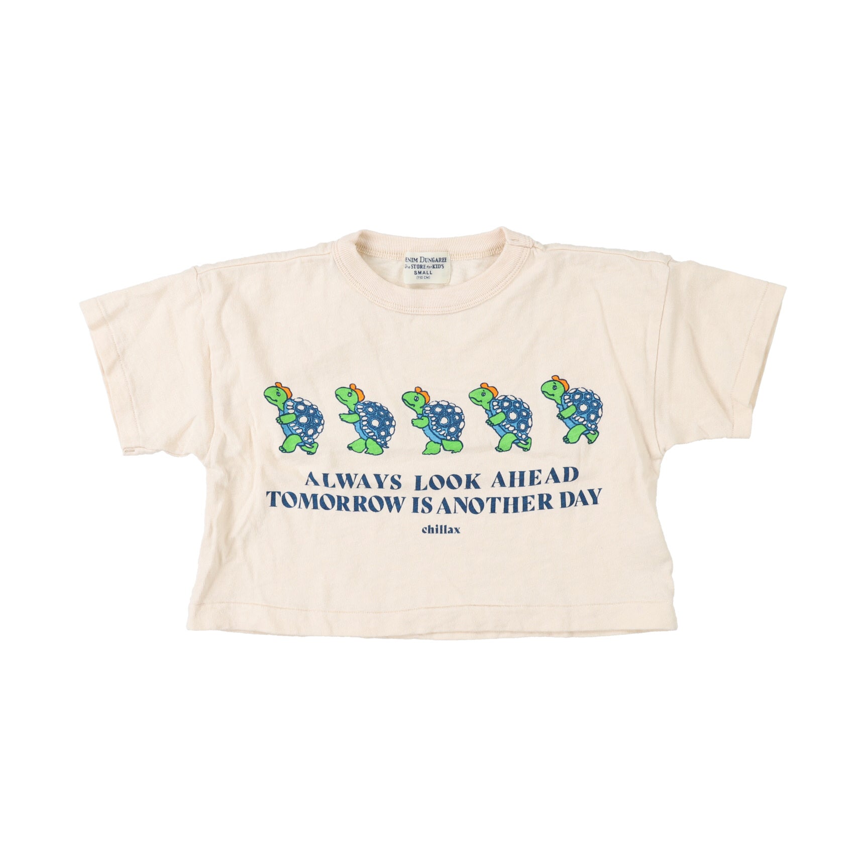 Girls White Printed Cotton T-Shirt