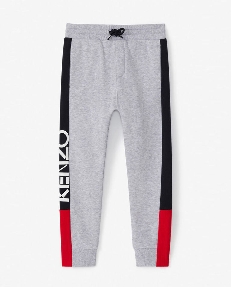 Boys Marl Grey Logo Trousers