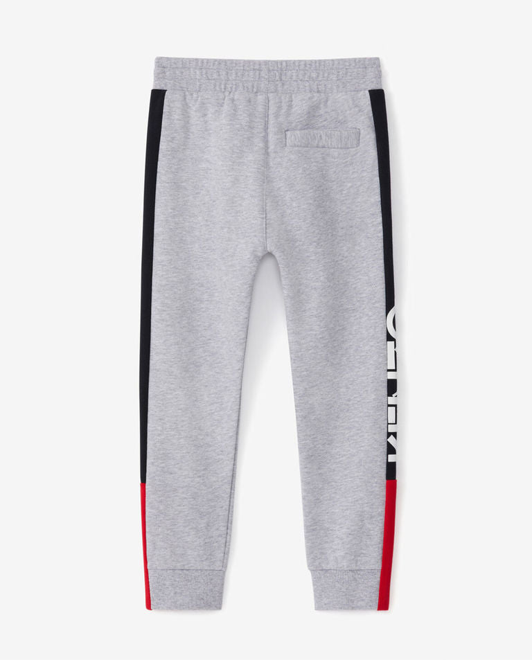 Boys Marl Grey Logo Trousers