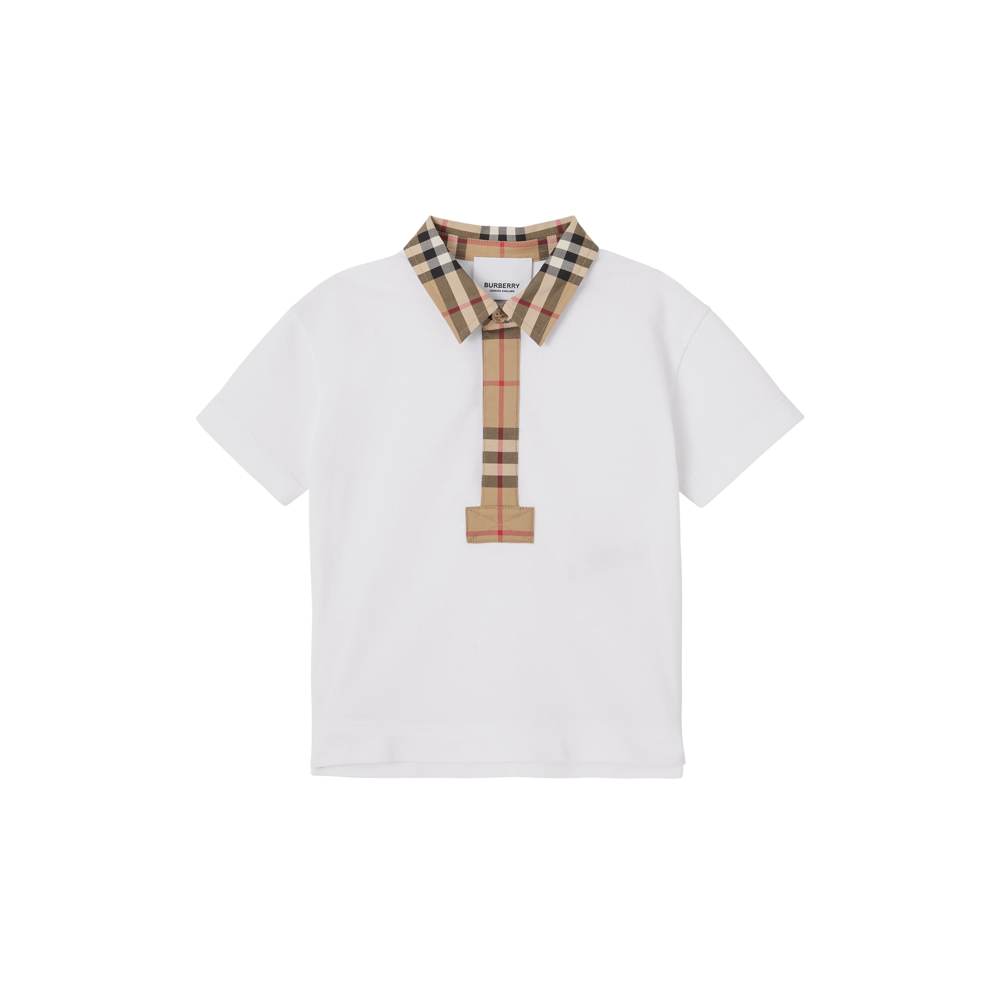 Baby Boys White Cotton Polo Shirt