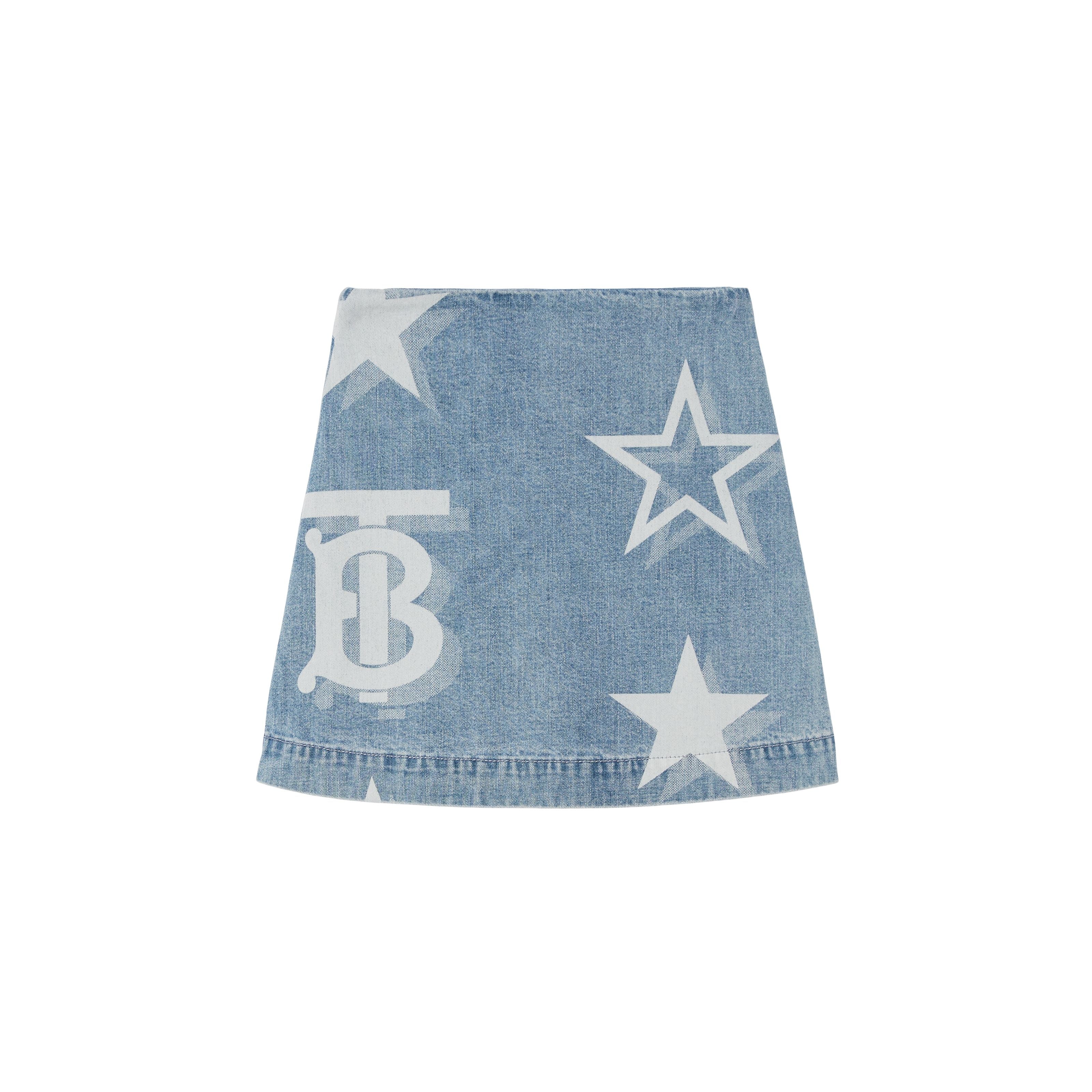Girls Light Blue Logo Denim Skirt