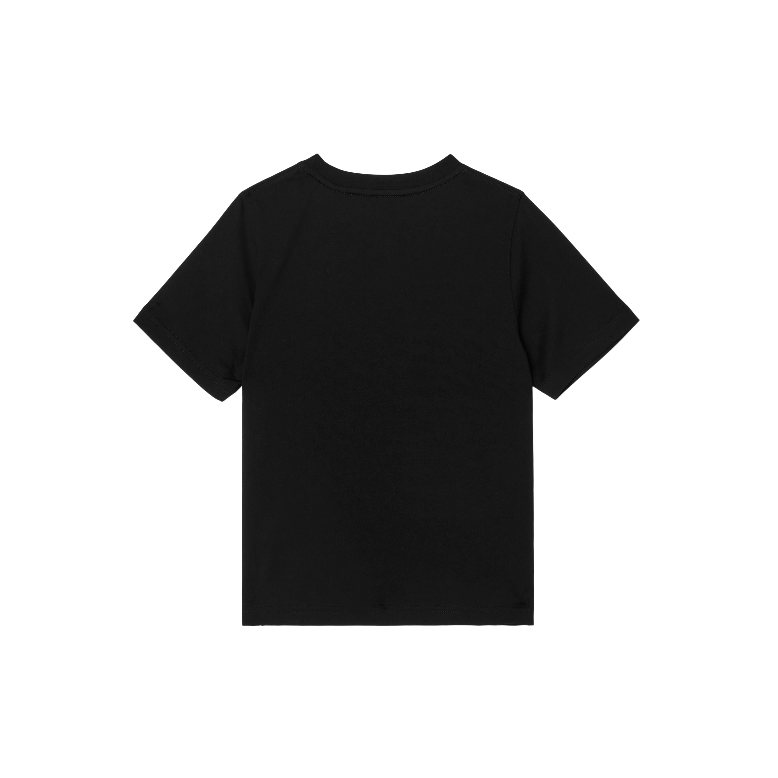 Boys & Girls Black Printed Cotton T-Shirt