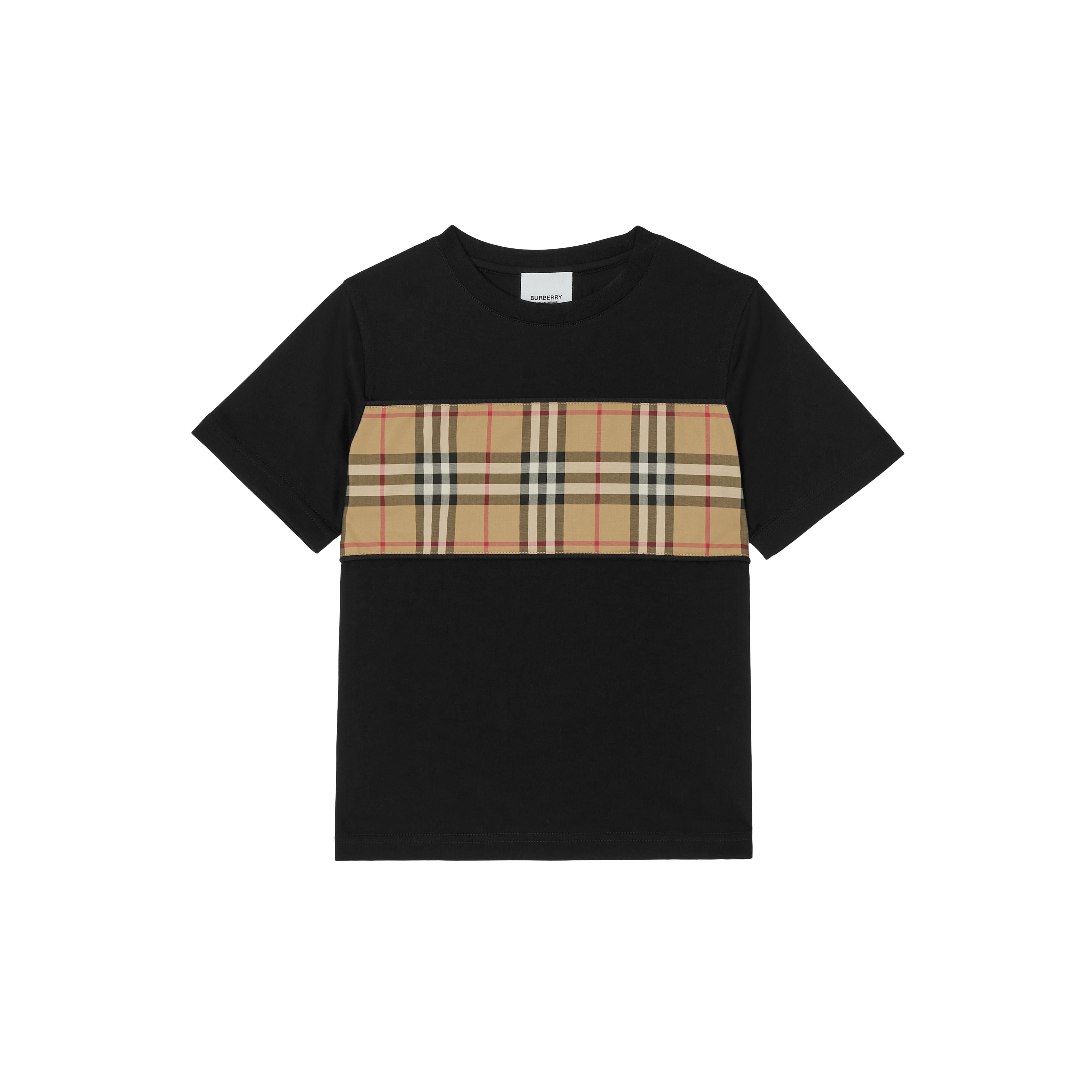 Boys & Girls Black Cotton T-Shirt