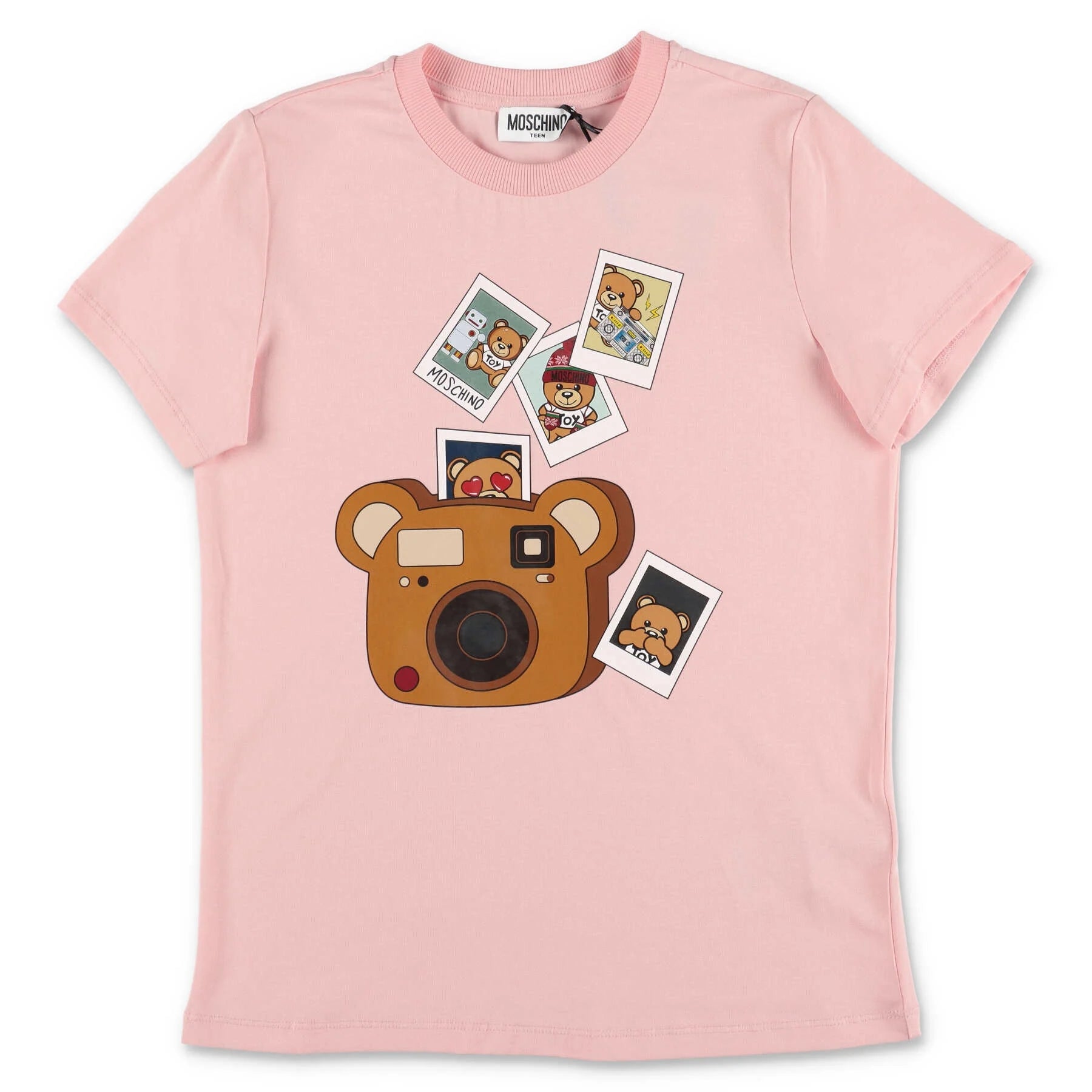 Boys & Girls Pink Printed Cotton T-Shirt