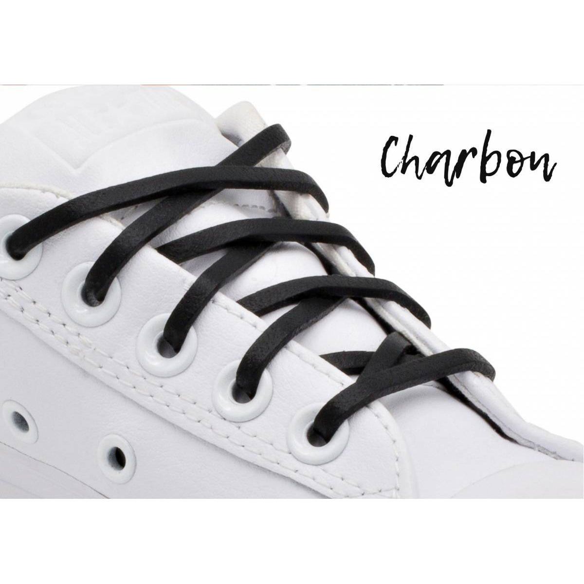 Boys & Girls Black Silicone Shoelace