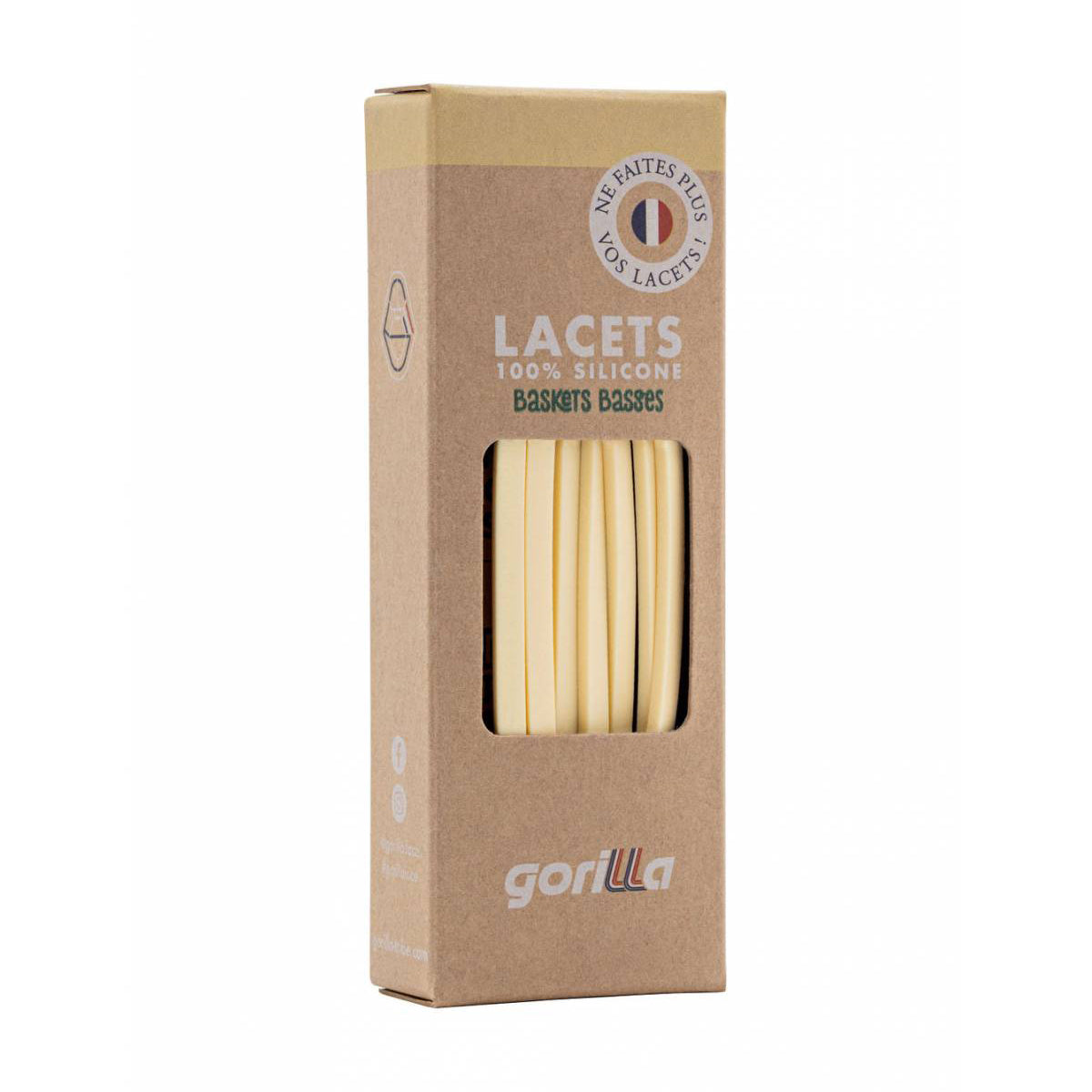 Adult Light Yellow Silicone Shoelace