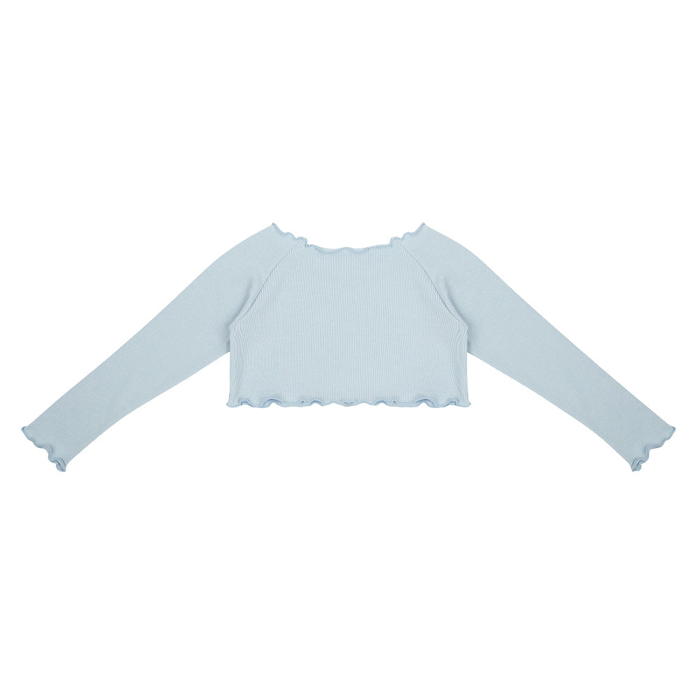 Girls Blue Crop Ballet T-Shirt