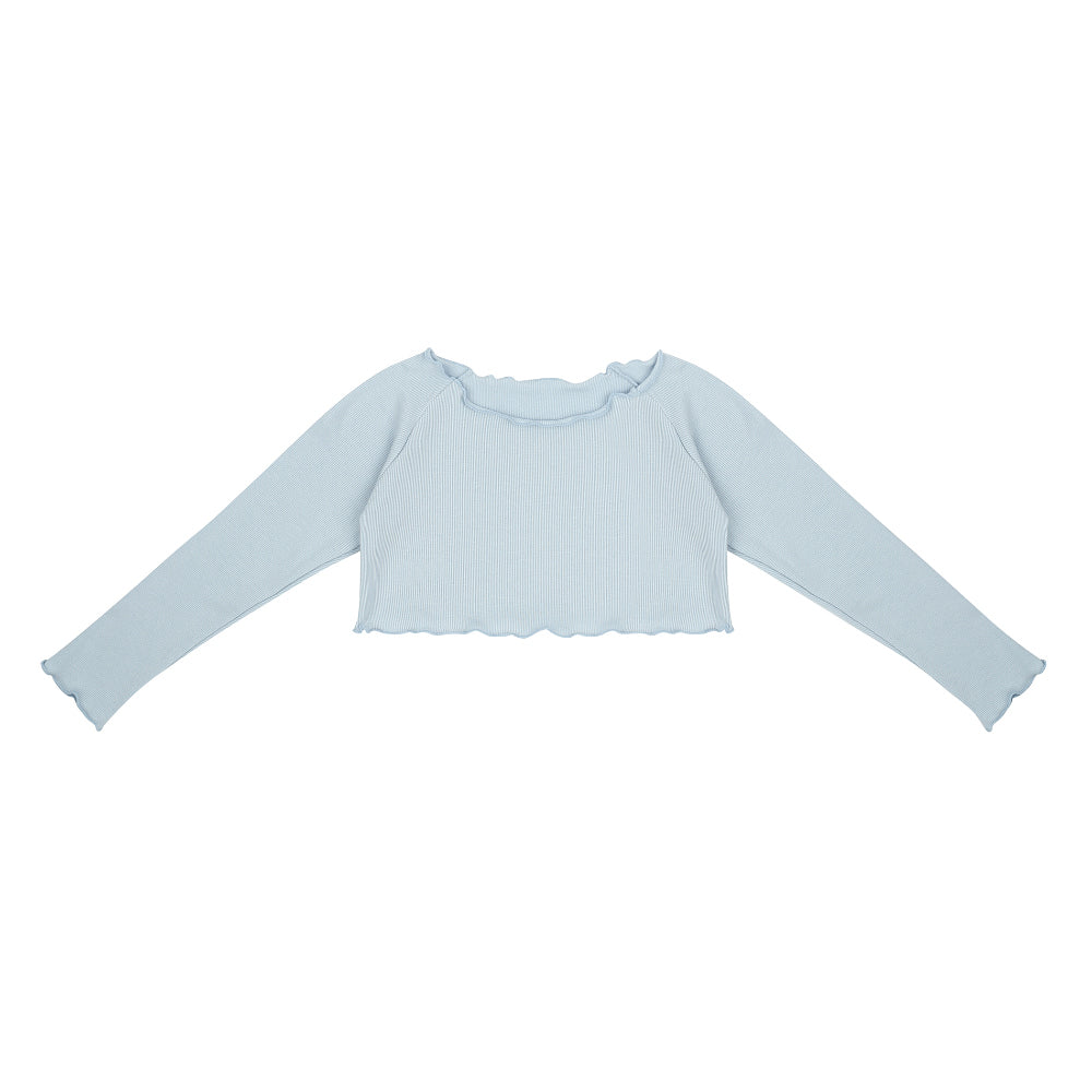 Girls Blue Crop Ballet T-Shirt
