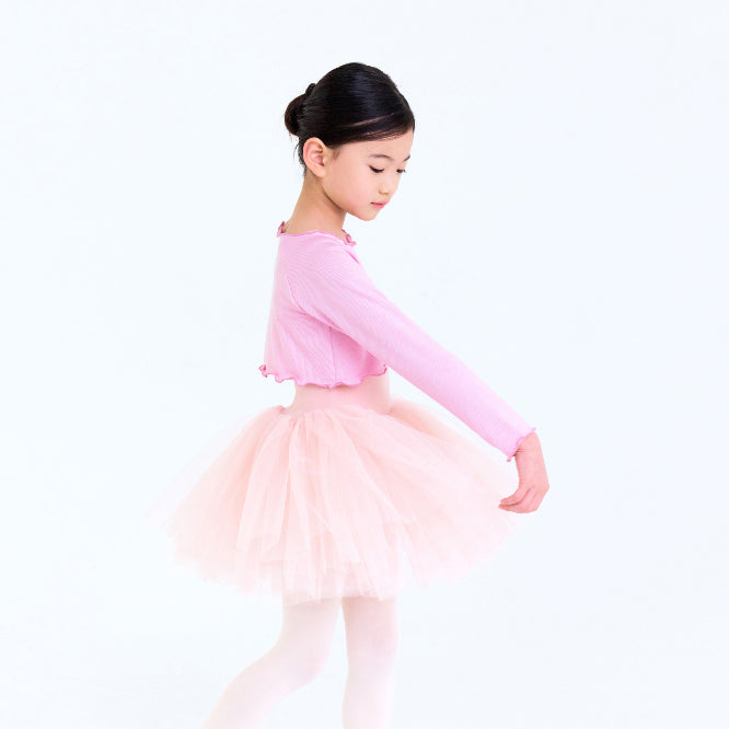 Girls Light Pink Crop Ballet T-Shirt